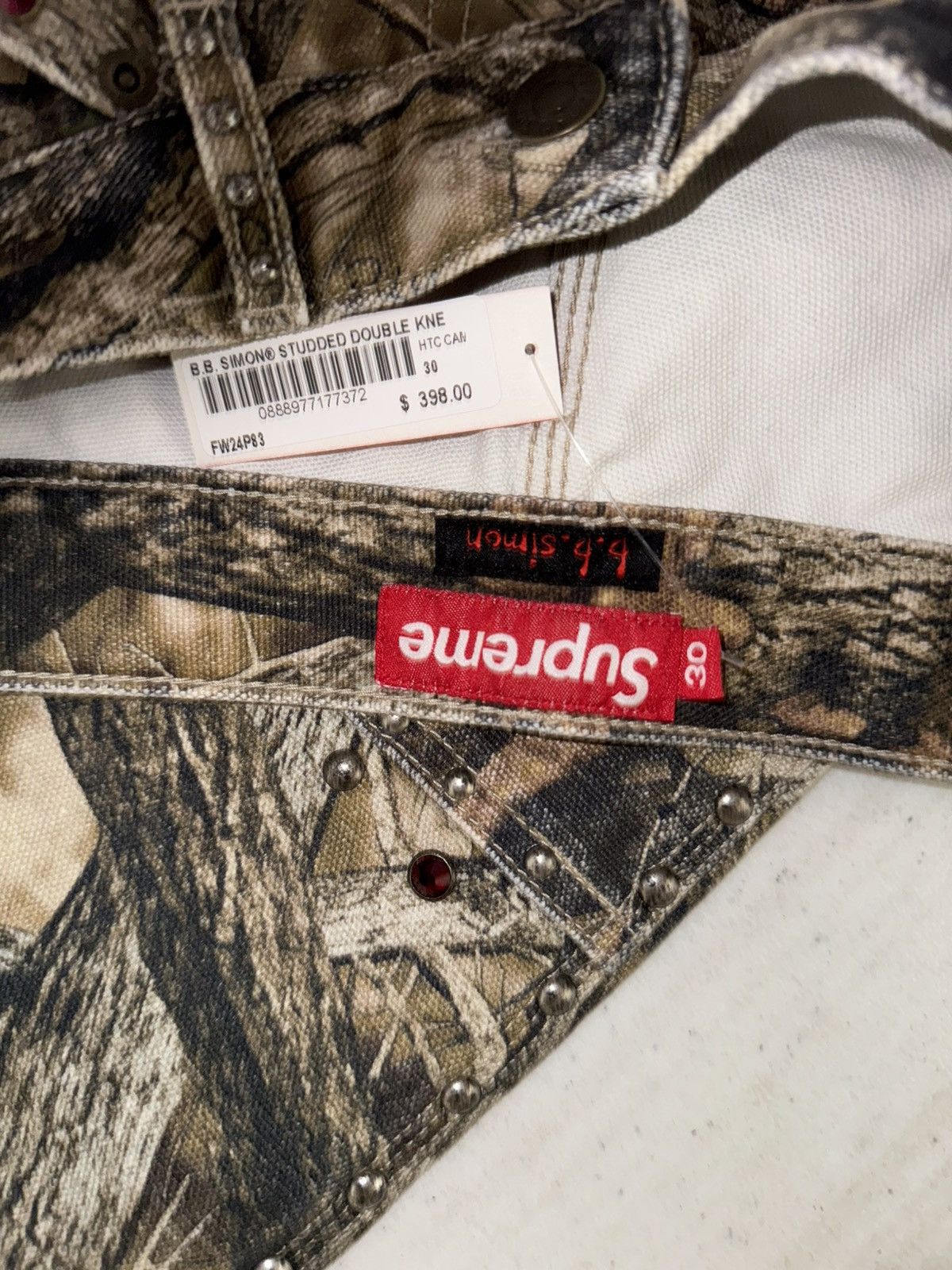 B.B. Simon × Supreme Supreme b. b. Simon Studded Double Knee Painter Pant Size US 30 / EU 46 - 4 Thumbnail