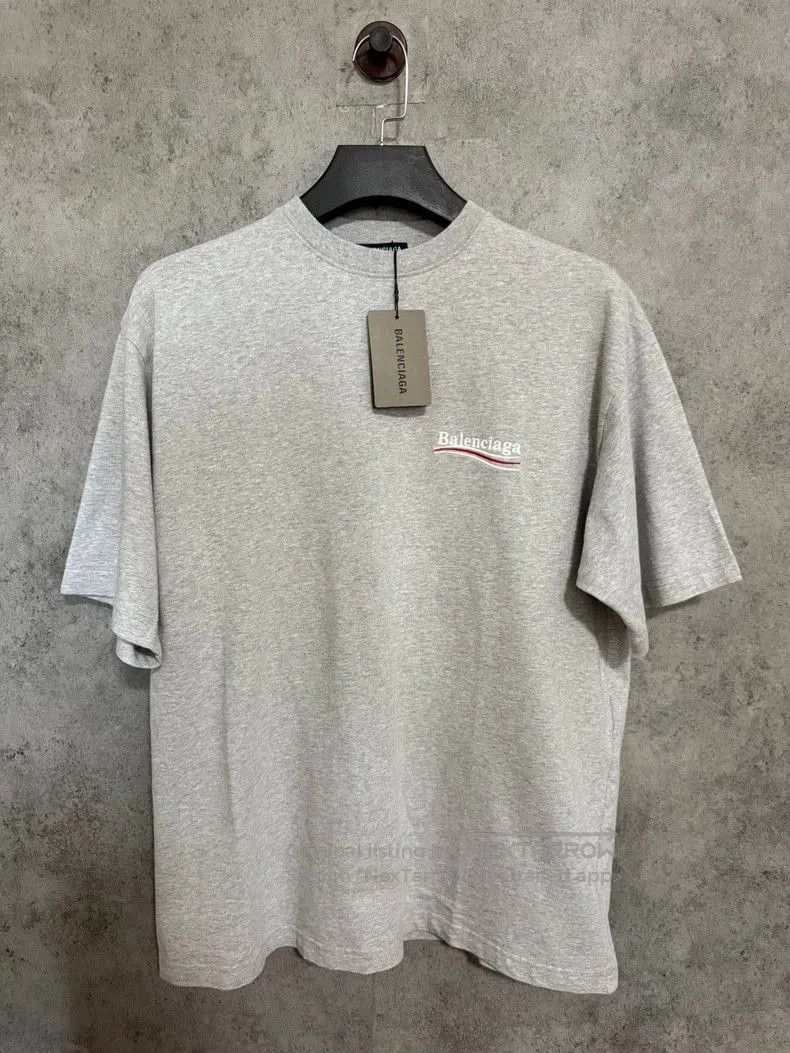 Balenciaga Balenciaga Gray Embroidered Cola T-shirt. Size US M / EU 48-50 / 2 - 1 Thumbnail