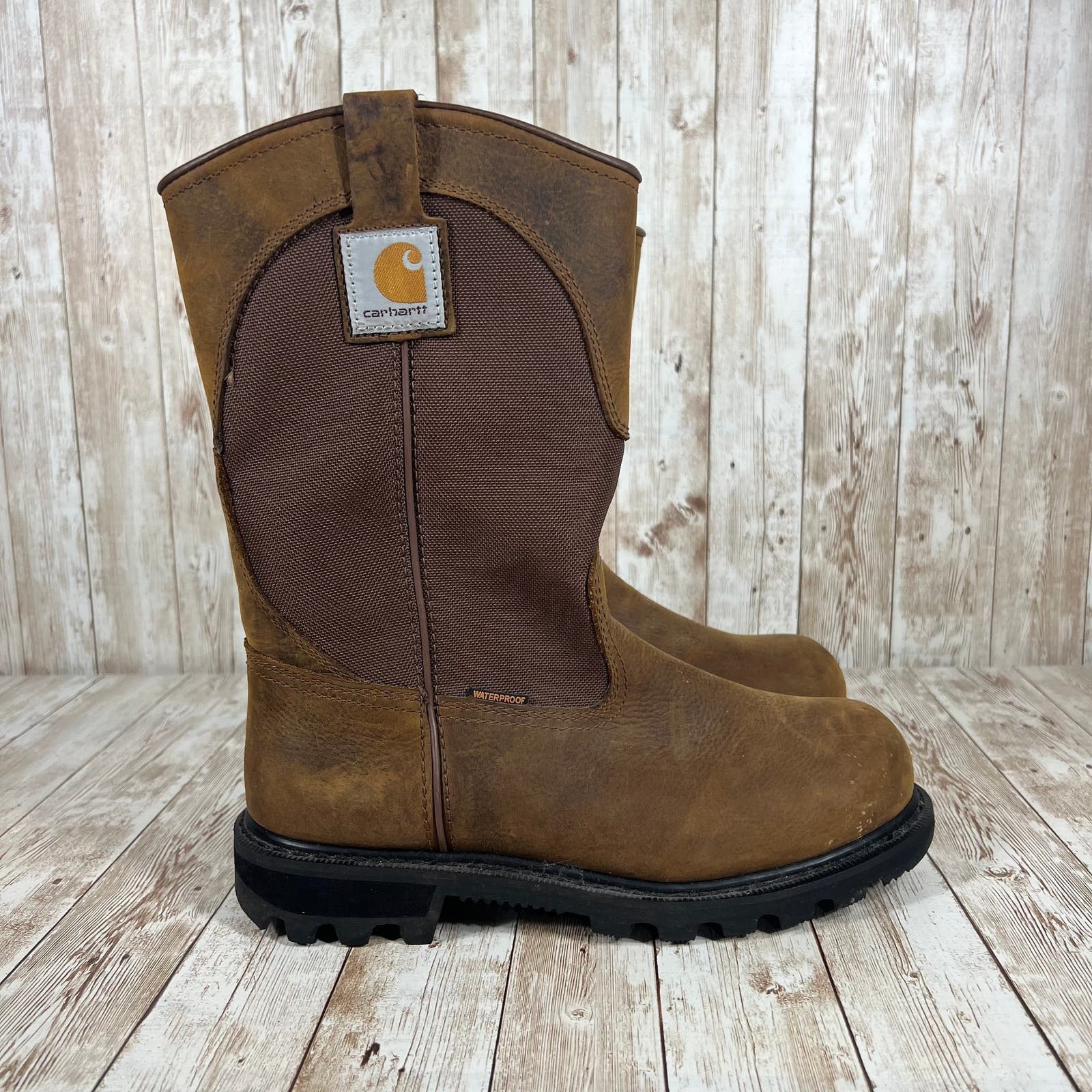 image of Carhartt 10 Inch Wellington Steel Toe Boot Womens 8 in Brown