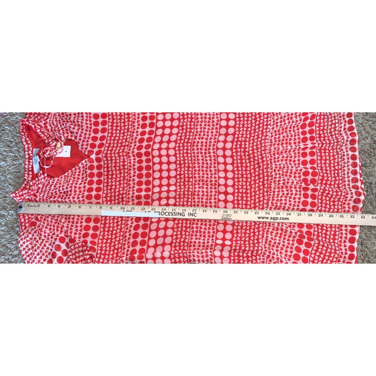 Loft LOFT Blouse Shirt S Red White Polka Dot Print V-Neck Long Sleeve Pullover Knit Nylon Polyester Turtleneck-? Size S / US 4 / IT 40 - 6 Thumbnail
