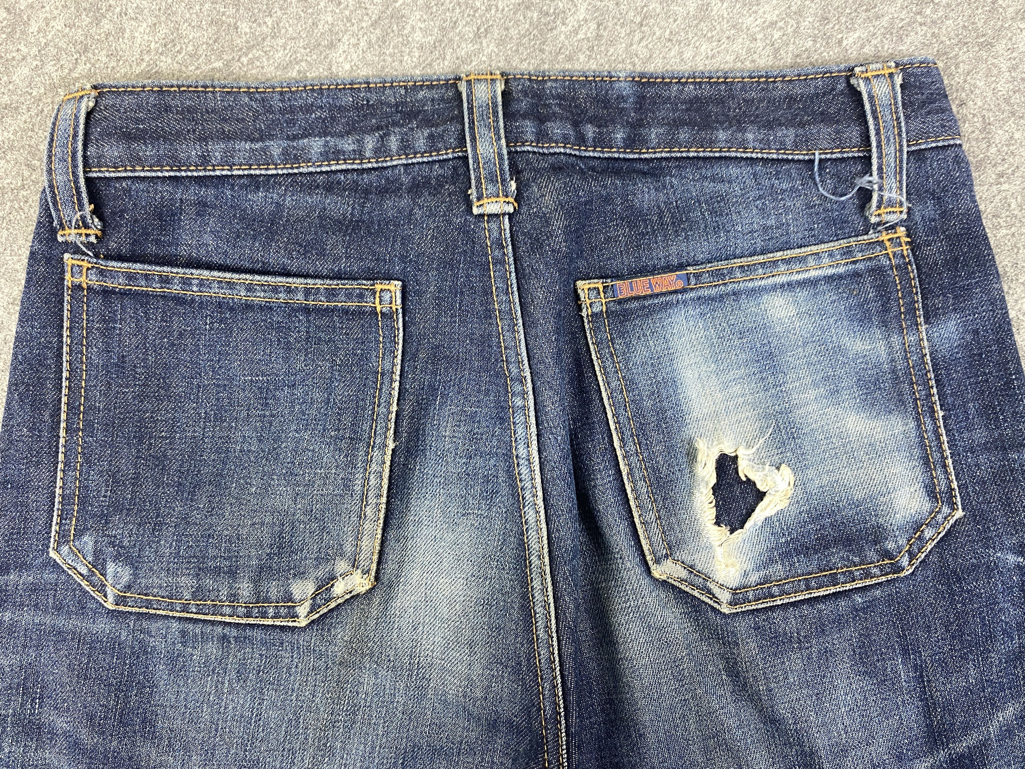 If Six Was Nine Blue Vintage Blue Way Flare Jeans 28x30.5 Denim - JN3309 Size US 28 / EU 44 - 4 Thumbnail