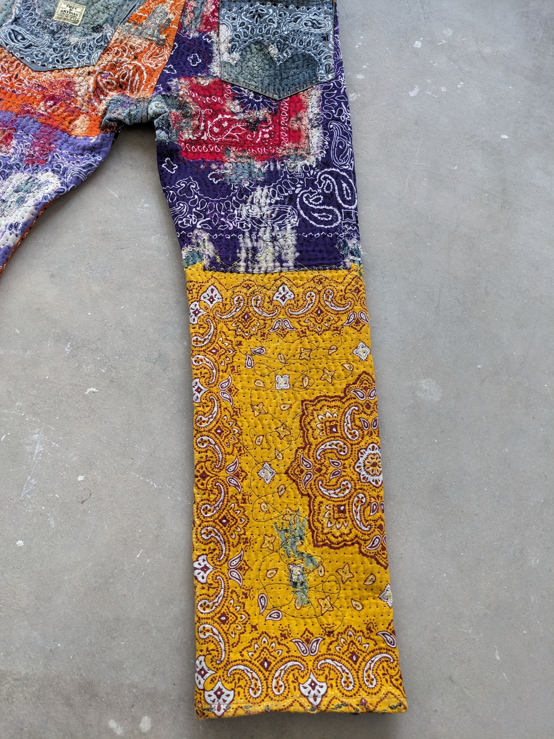 Art Comes First × Japanese Brand × Kapital 1/1 World Kapital Reconstruction Denim Bandana Over Design Size US 35 - 18 Thumbnail