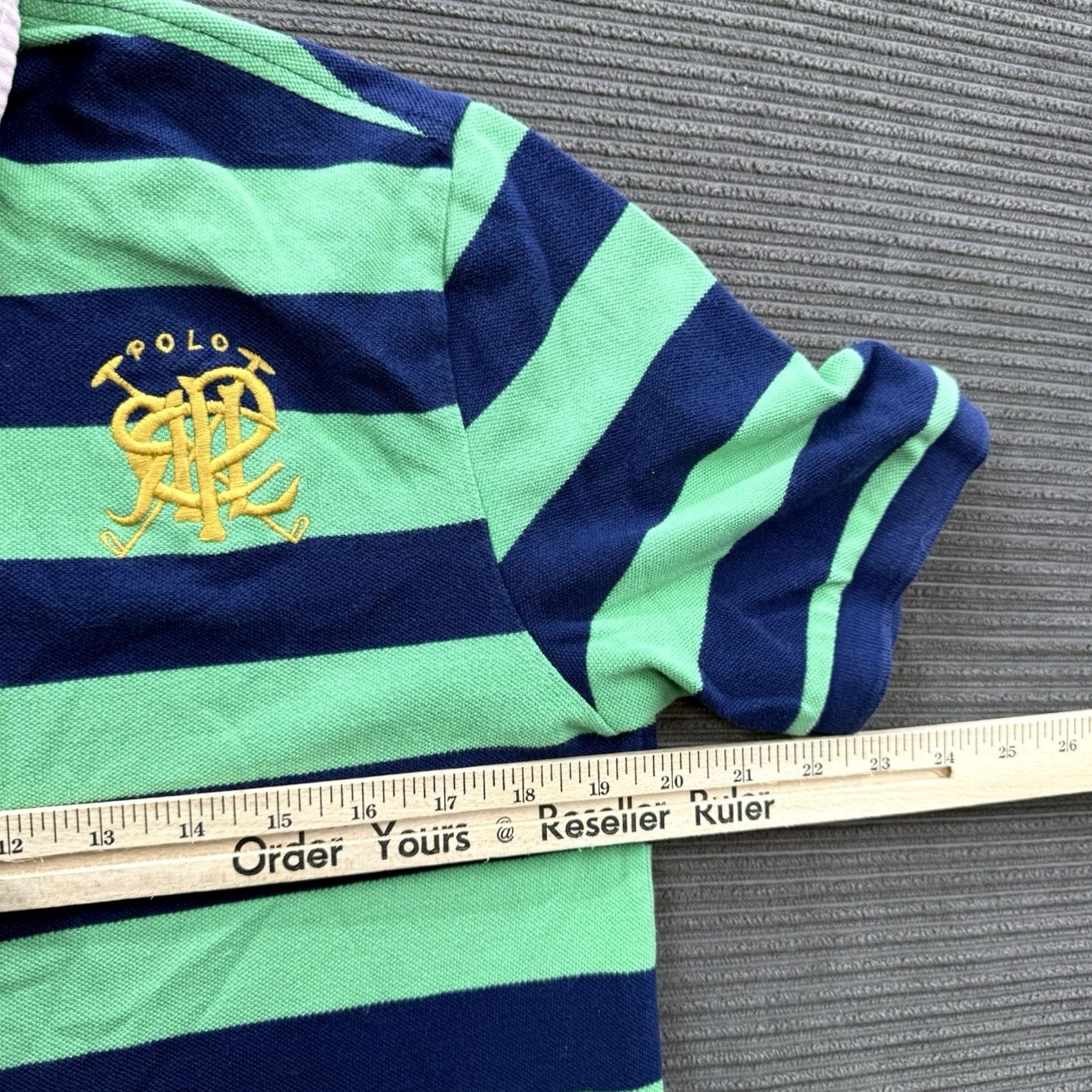 Ralph Lauren Polo Ralph Lauren Polo Shirt Men Medium Green Striped Crest Logo Preppy. Size US M / EU 48-50 / 2 - 4 Thumbnail