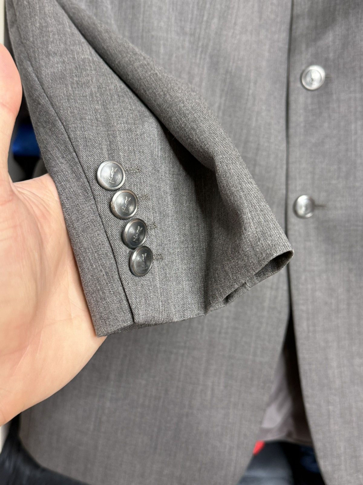 Yves Saint Laurent Yves Saint Laurent Vintage Gray wool mens blazer size 48 Size 48R - 6 Thumbnail