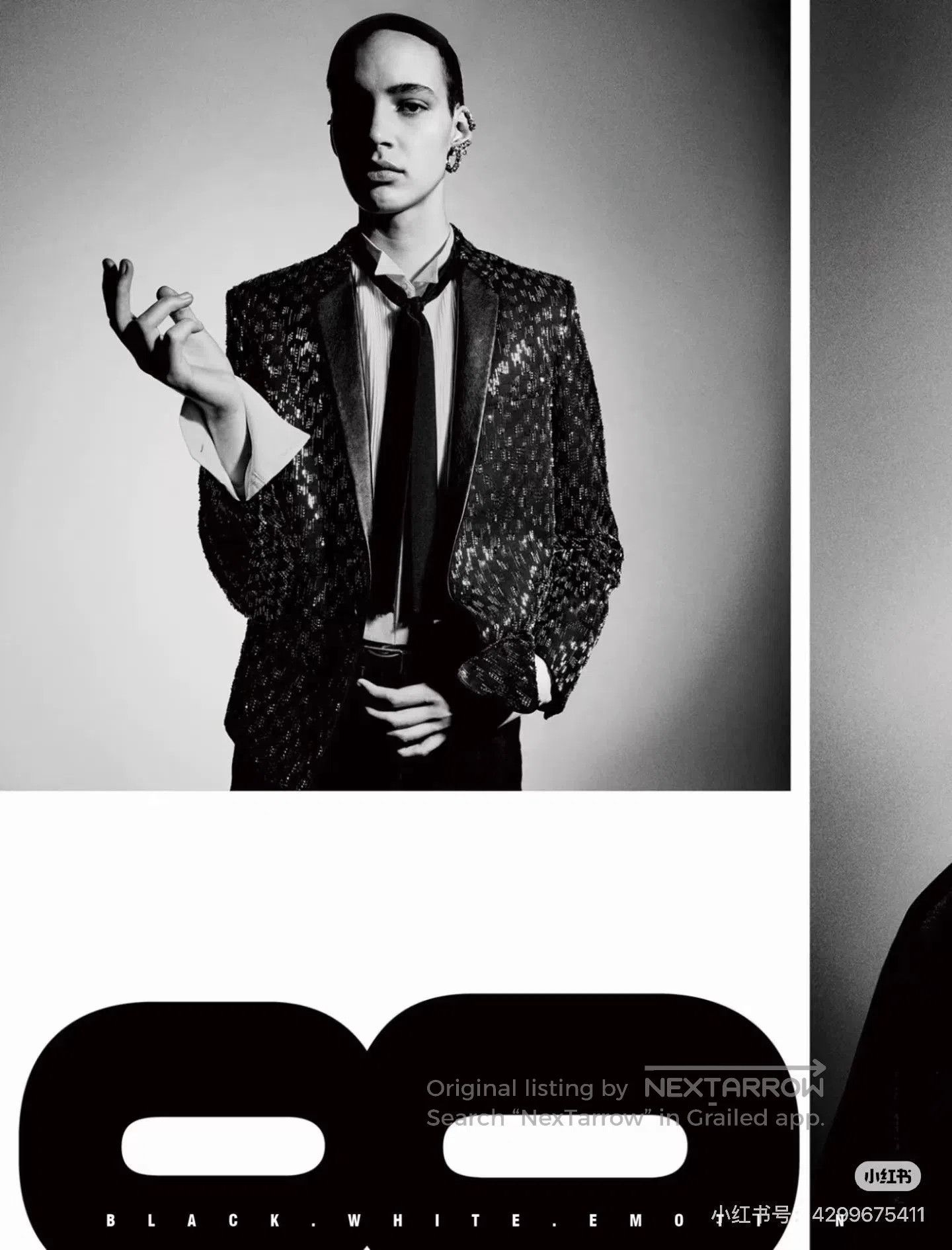 Saint Laurent Paris Saint Laurent Black Houndstooth Embroidered Jacket. Size US M / EU 48-50 / 2 - 8 Thumbnail