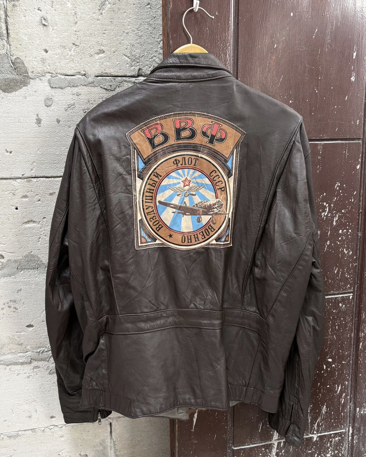 Cccp 80s Vintage CCCP Soviet Leather Jacket Size US M / EU 48-50 / 2 - 1 Thumbnail