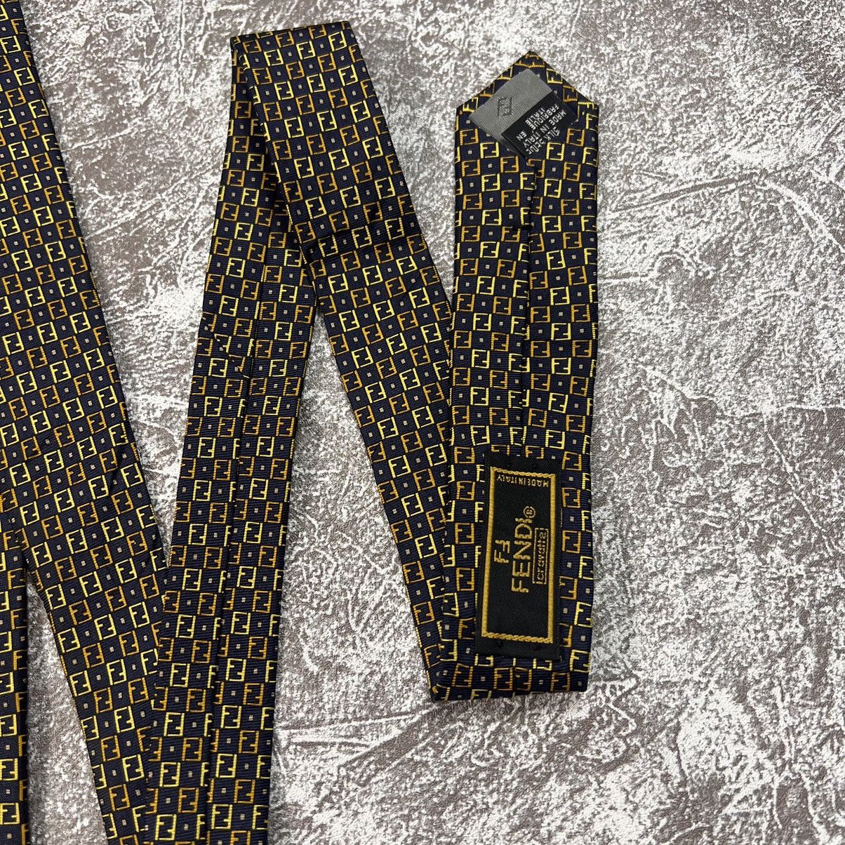 Fendi ▪️LOT OF 3 FENDI TIE FF MONOGRAM DESIGN LUXURY MEN NECKTIE Size ONE SIZE - 5 Thumbnail