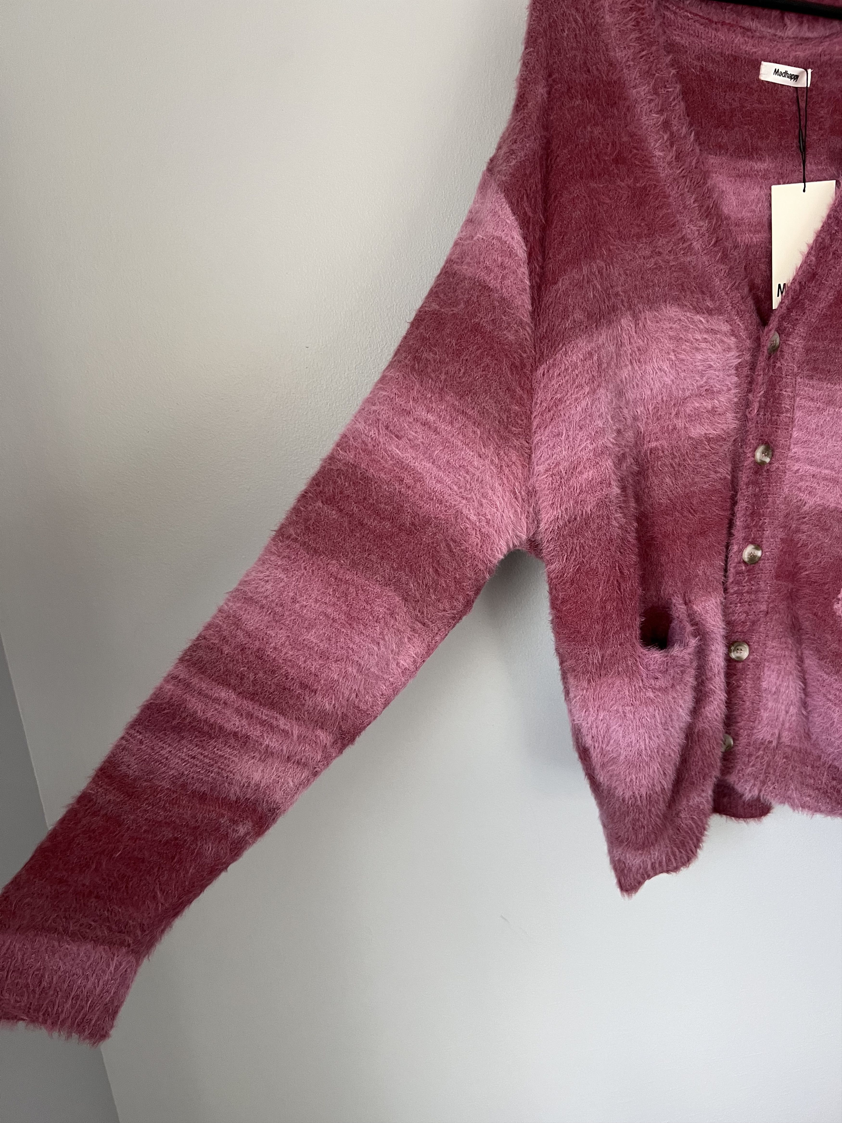 Madhappy Madhappy Fall Fuzzy Knit Cardigan in Spirit Red Size US XL / EU 56 / 4 - 4 Thumbnail