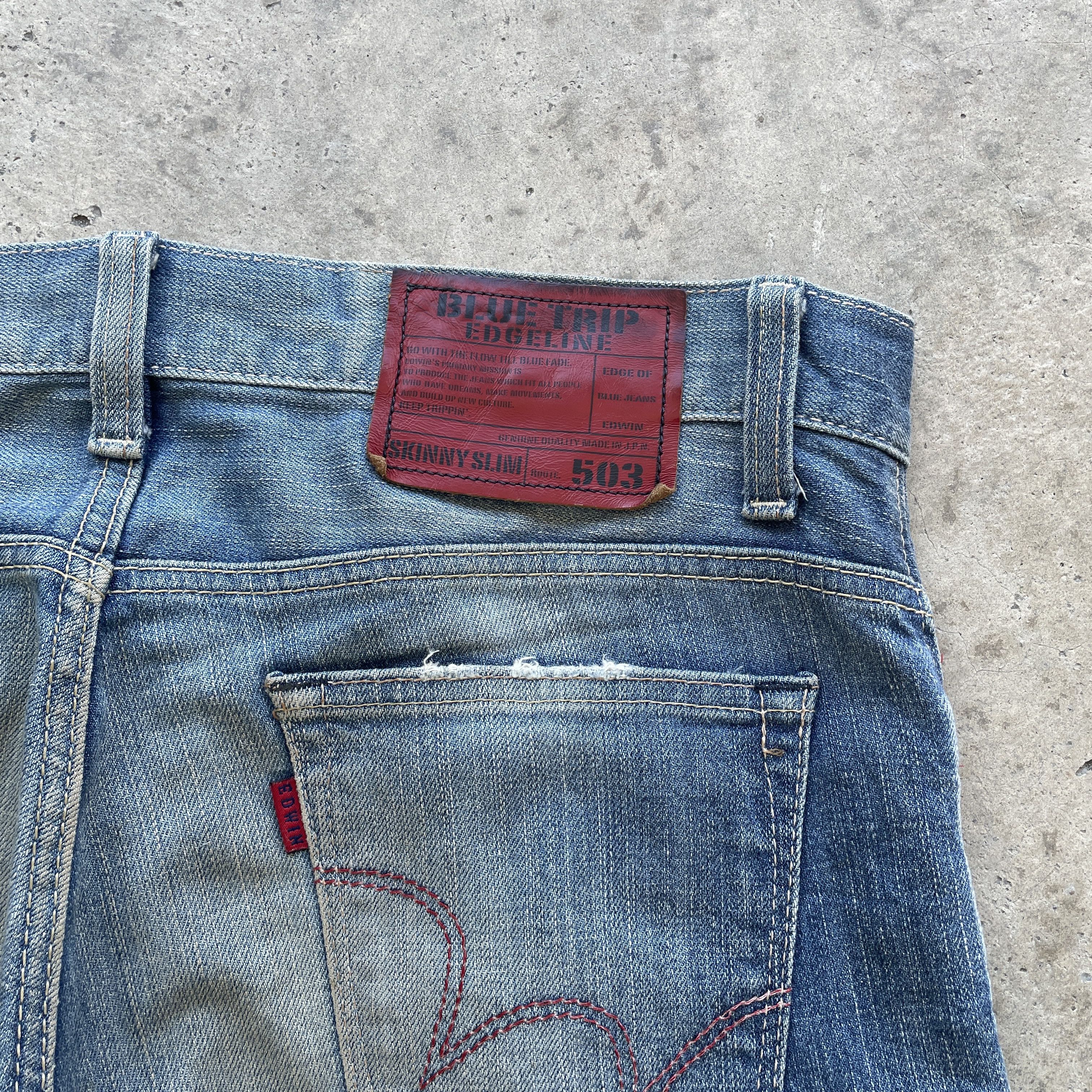 Edwin × Japanese Brand VINTAGE EDWIN DISTRESSED DENIM FADED RUSTY PANTS JEANS W36 Size US 36 / EU 52 - 8 Thumbnail