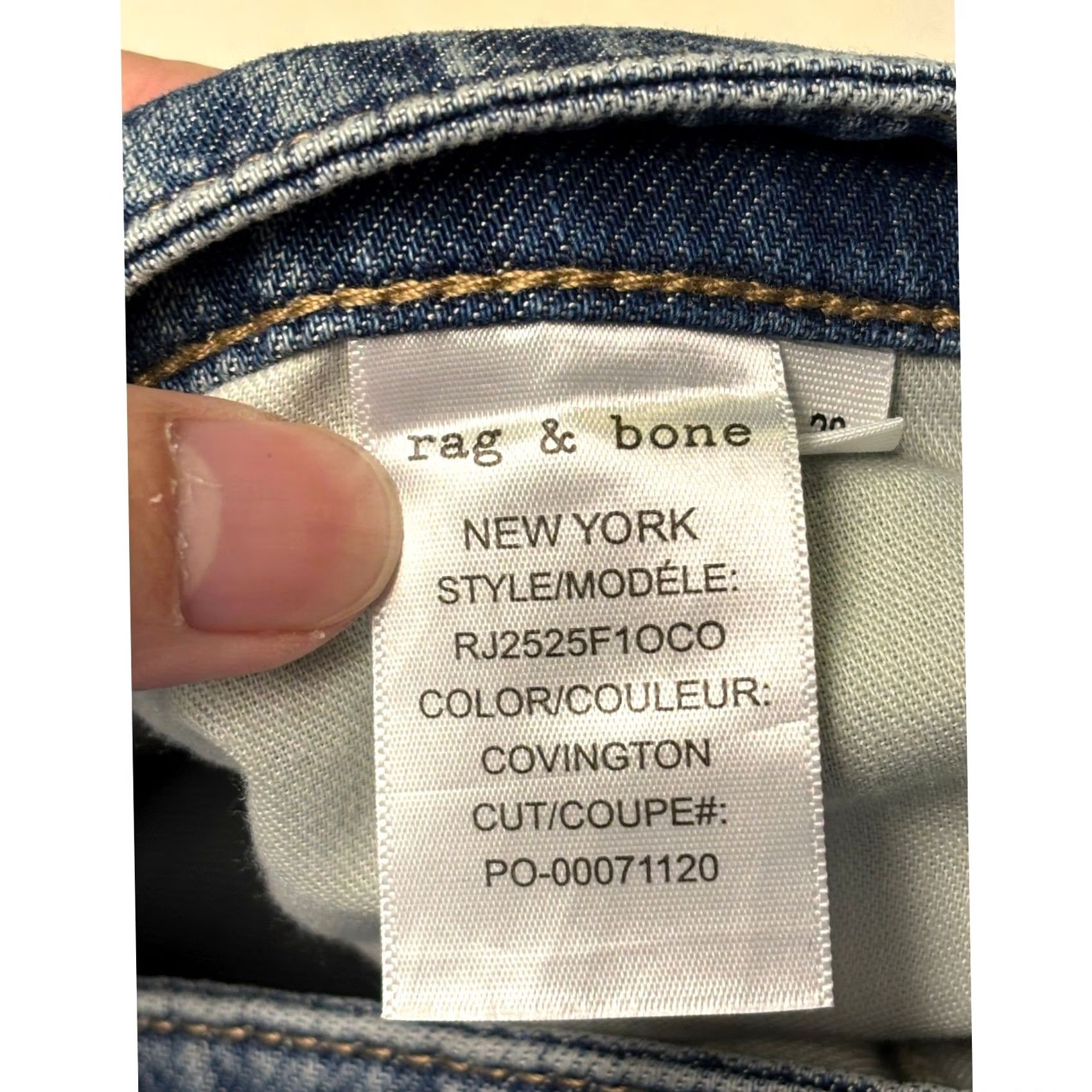 Rag & Bone NWT Rag & Bone Lori Mid-Rise Wide Leg Jeans Covington Blue Womens 28X30 Jeans 5-Pocket Cotton Blend Wide-Leg NWT Size 28" / US 6 / IT 42 - 4 Thumbnail