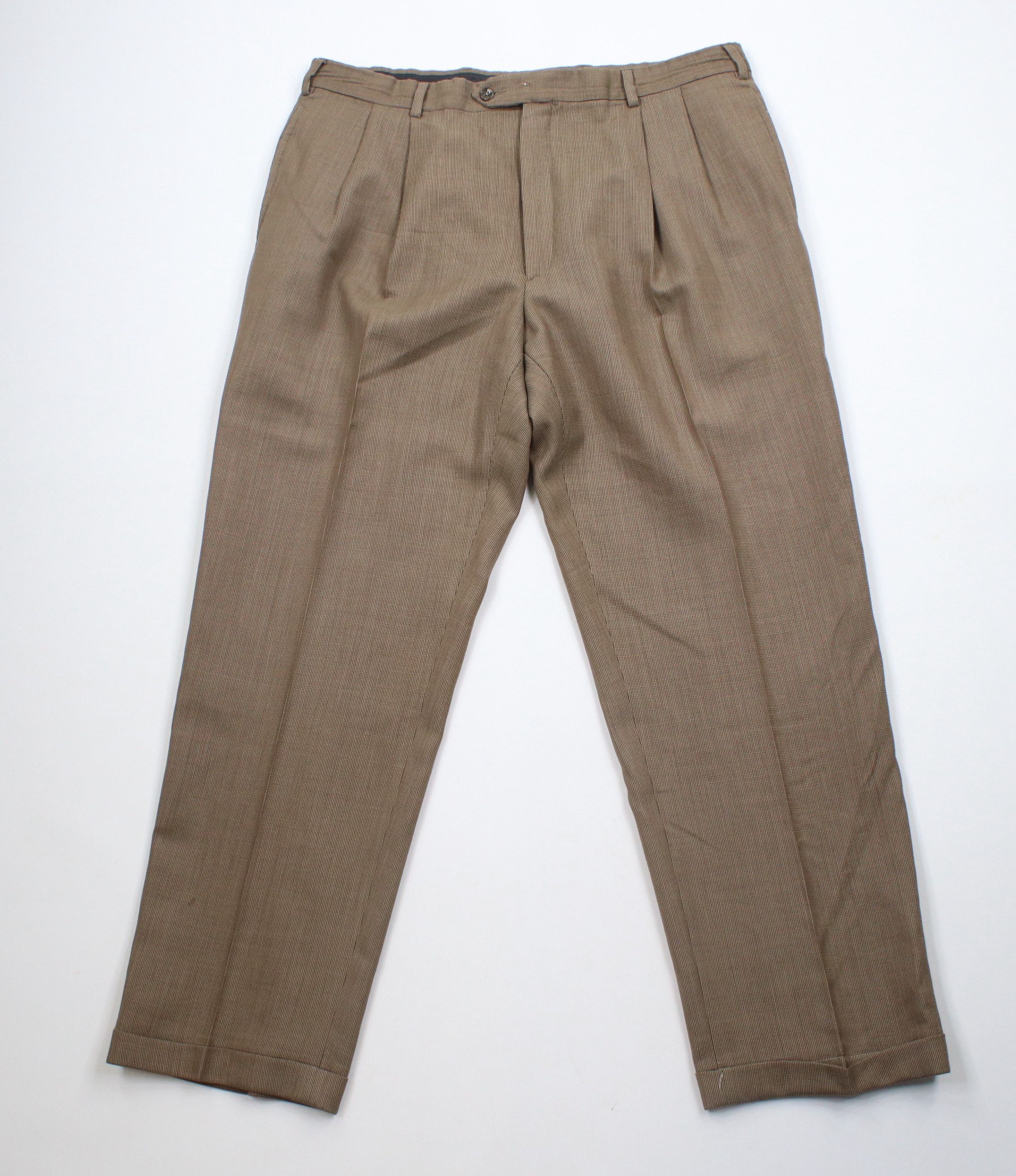 Vintage Vintage 90s Streetwear Wool Wide Leg Chino Pants Brown Size US 36 / EU 52 - 1 Thumbnail