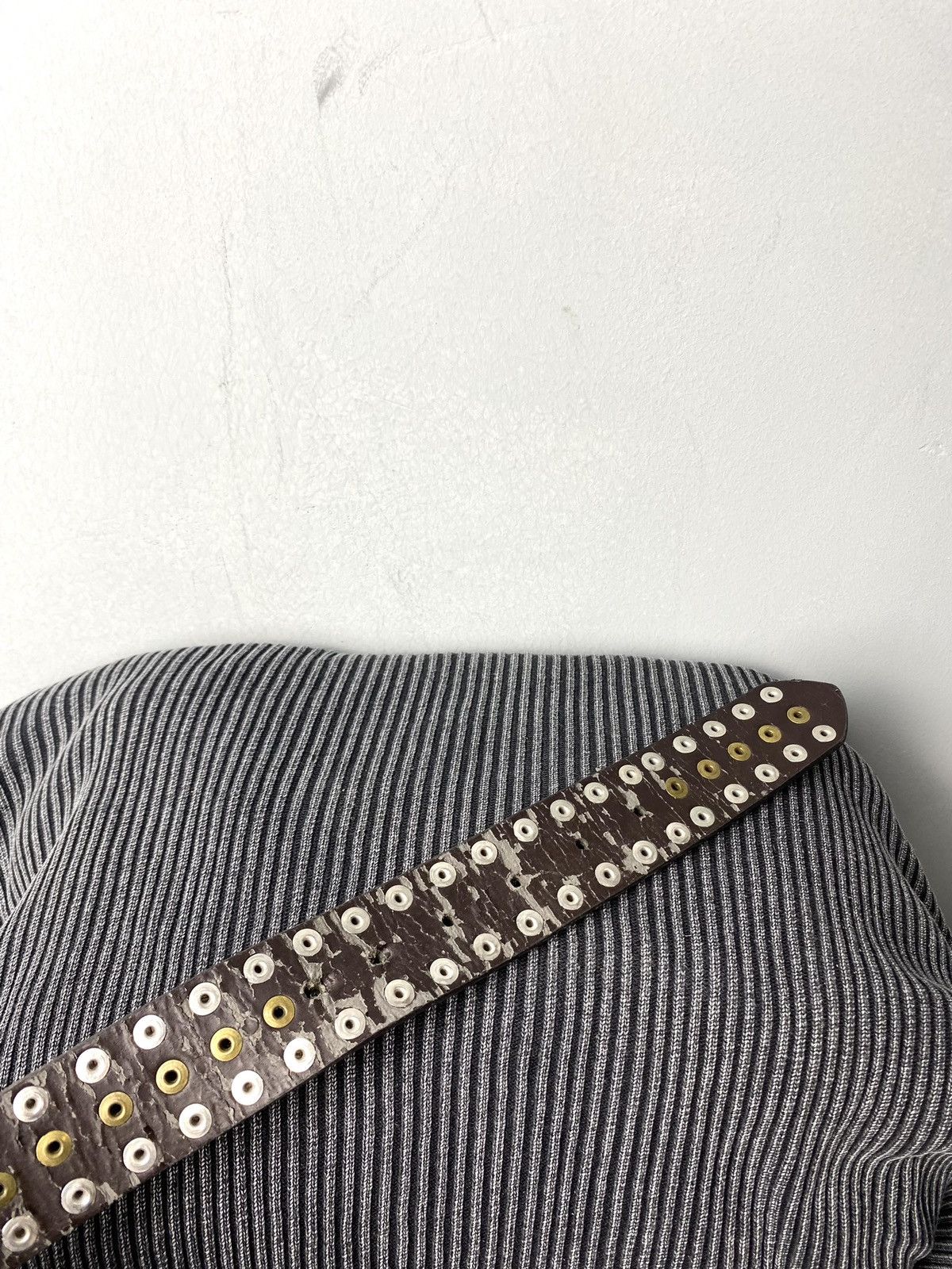 Japanese Brand × Vintage Y2K Vintage Metal Leather Belt Hype Drip Size ONE SIZE - 7 Thumbnail