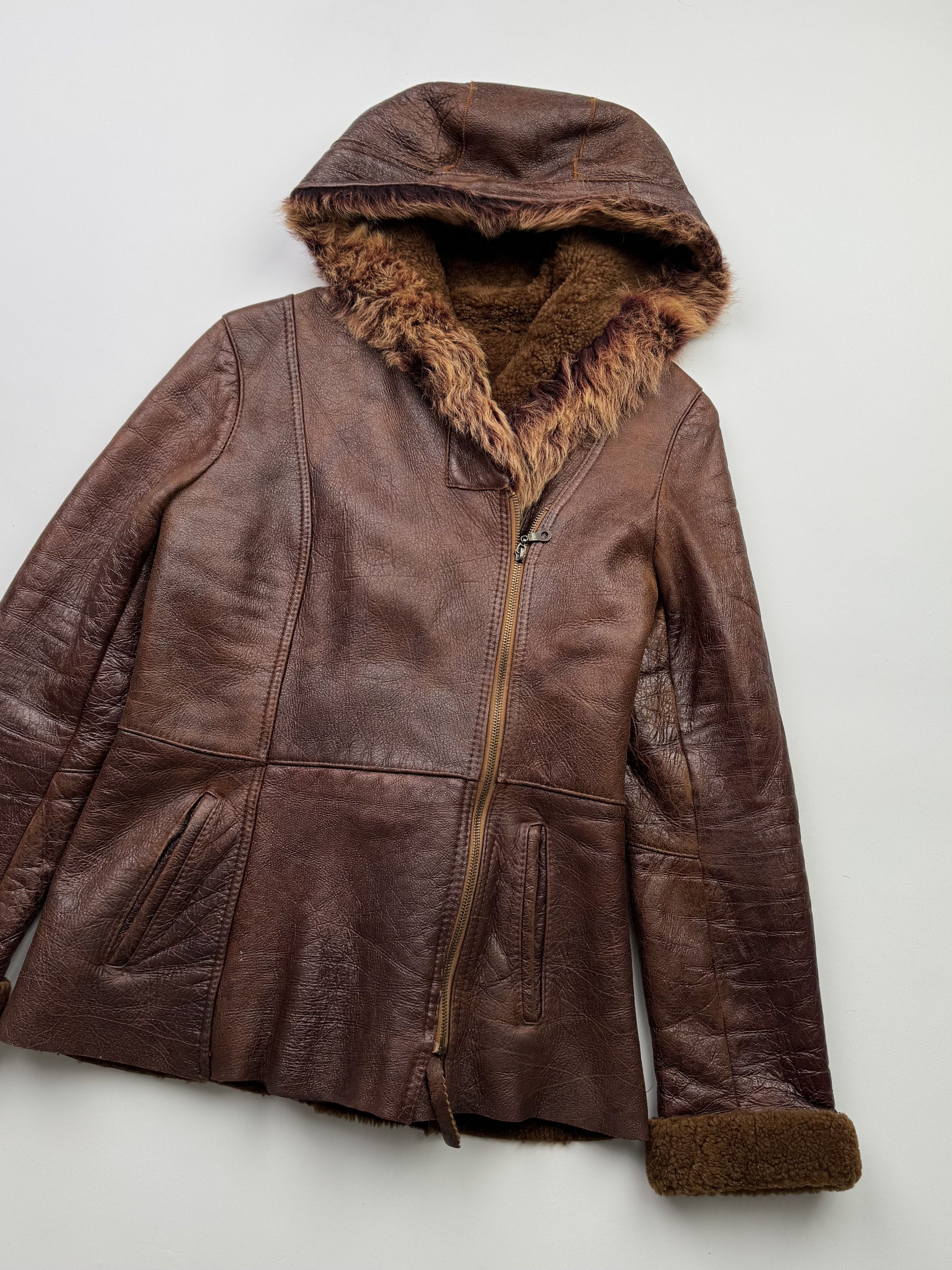 Vintage Vintage Real Sheepskin Hooded Coat B293(V85)E2 Size M / US 6-8 / IT 42-44 - 3 Thumbnail