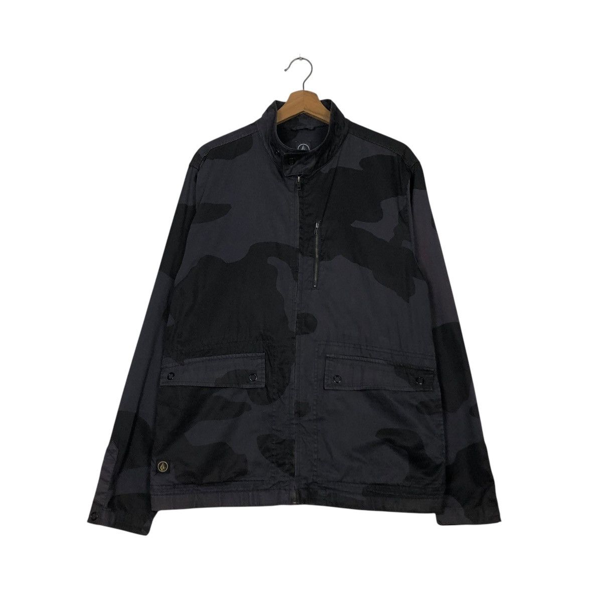 Japanese Brand 🔥RICH BLACK VINTAGE BIKER JACKET VOLCOM CAMOUFLAGE DESIGN Size US M / EU 48-50 / 2 - 3 Thumbnail
