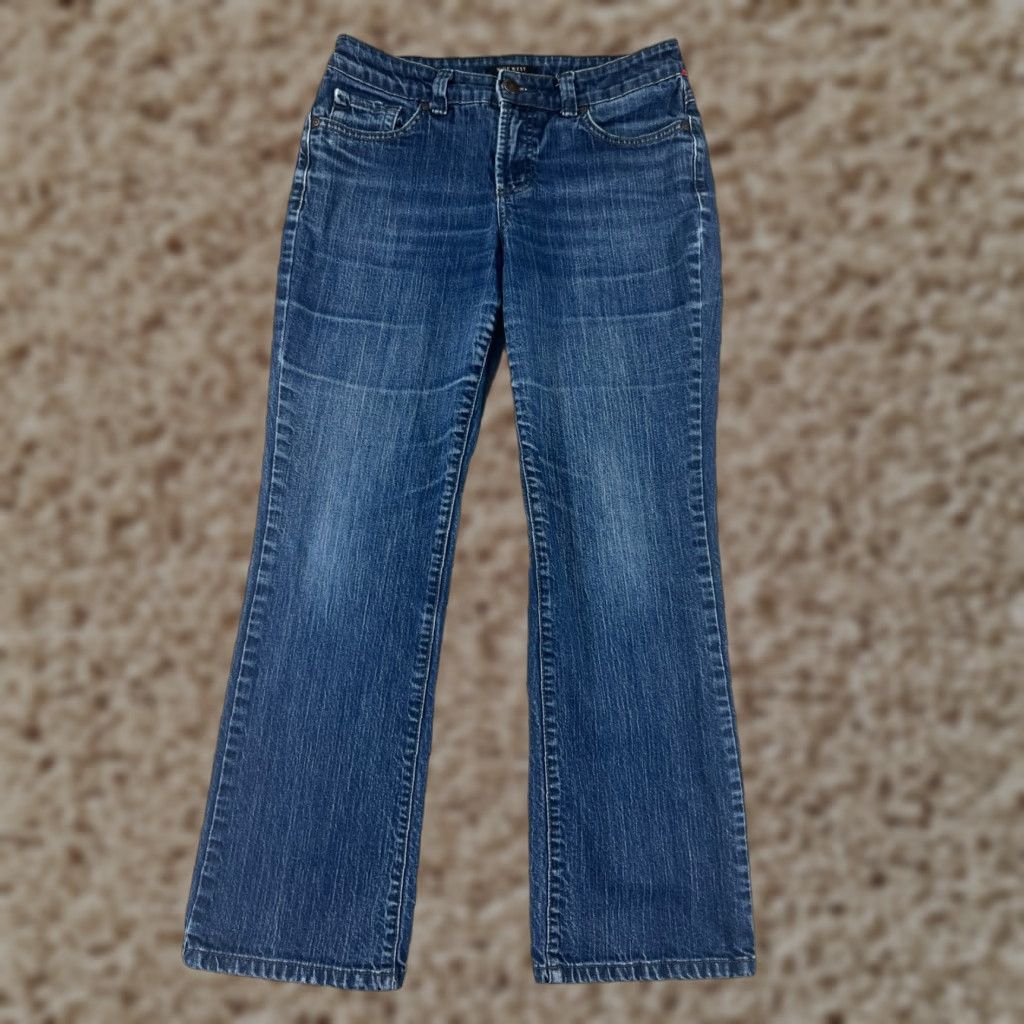 Nine West Nine West Jeans Womens 8 Bootcut Blue Denim Cotton Blend Stretch Pockets Logo 28 Inseam 5-Pocket Regular Maroon? Size 30" / US 8 / IT 44 - 1 Thumbnail