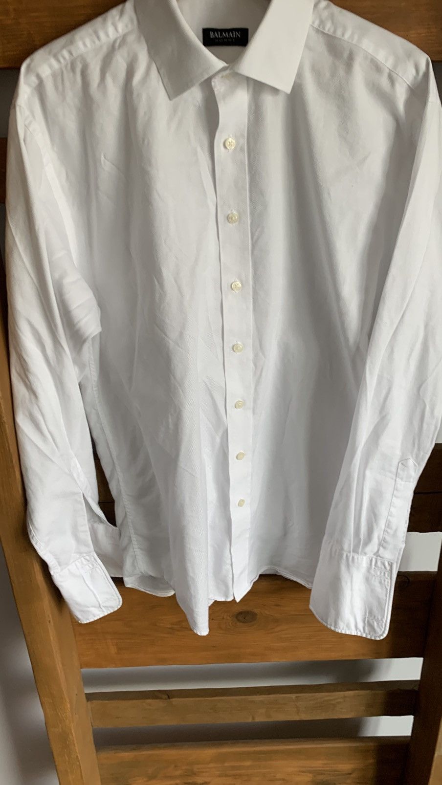 Balmain Balmain Homme White Luxury Dress Shirt Size 39 / M Size US L / EU 52-54 / 3 - 1 Thumbnail