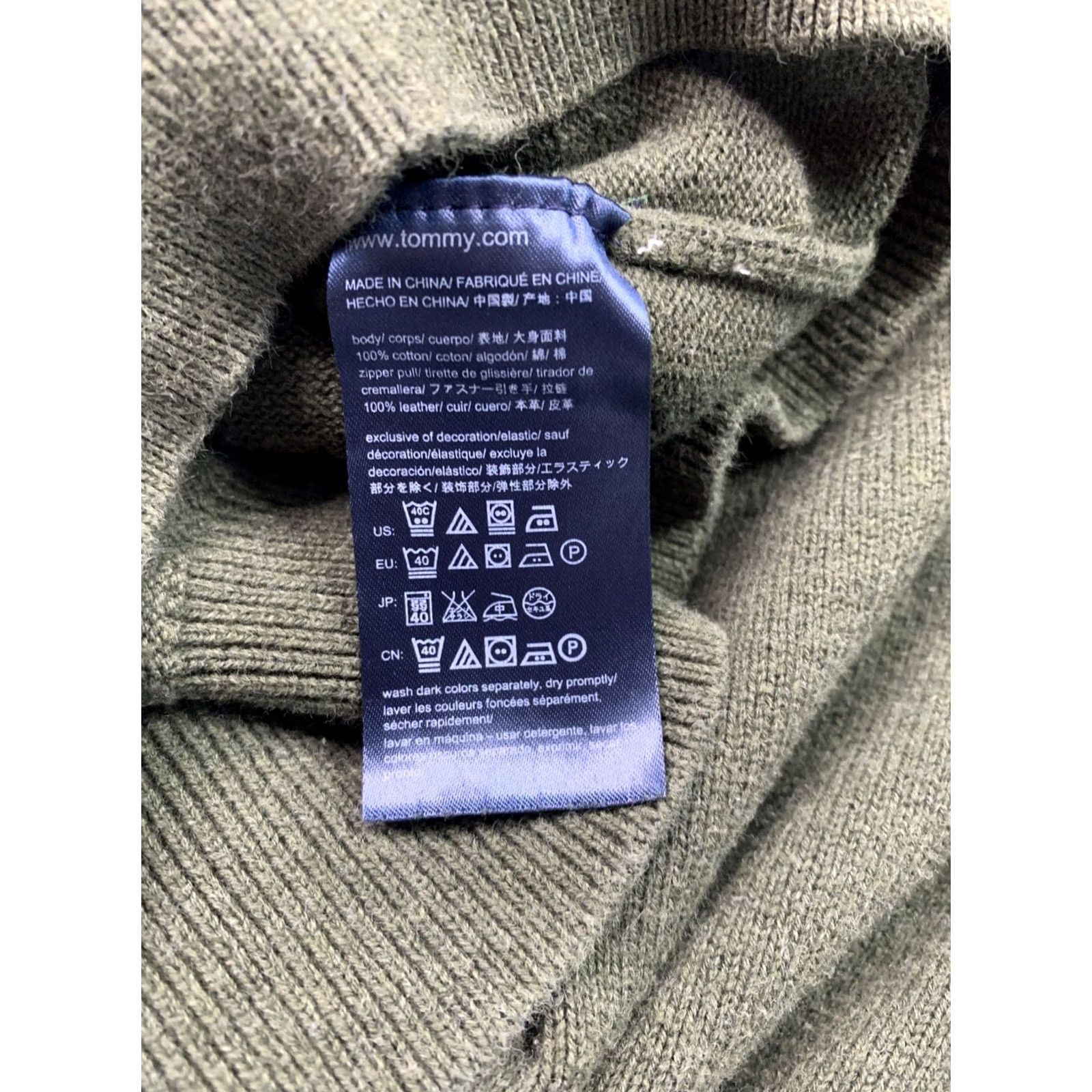 Tommy Hilfiger VINTAGE Tommy Hilfiger Preppy 1/4 Zip Mens Sweater Large L Green Knit Mock Neck Pullover_Solid_Stretch Casual Business Travel Mens Size US L / EU 52-54 / 3 - 5 Thumbnail