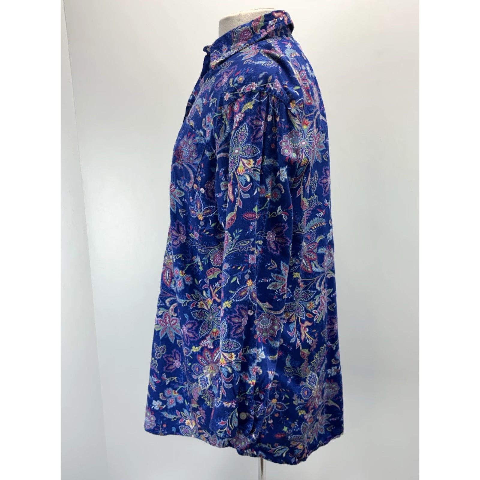 Ralph Lauren VINTAGE Lauren Ralph Lauren Sleep Shirt Nightgown Women’s Medium Blue Floral Monogram Size M / US 6-8 / IT 42-44 - 2 Thumbnail