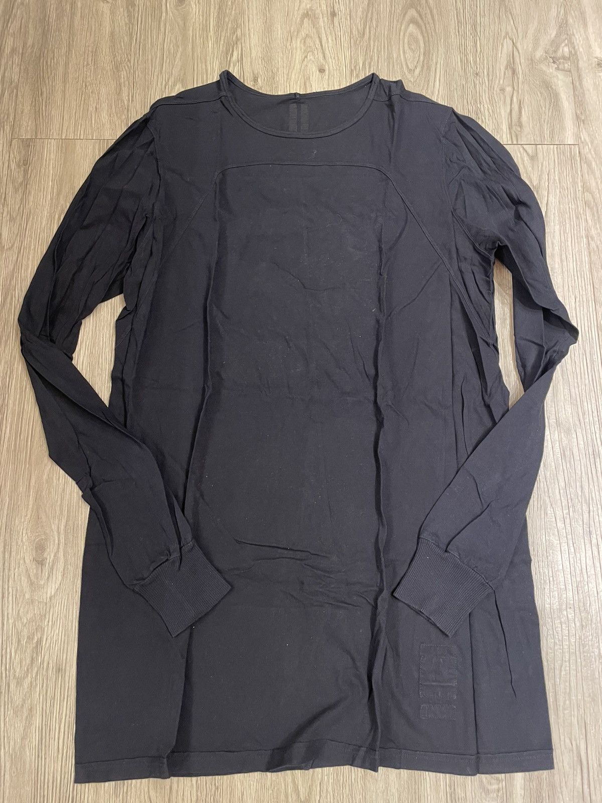 Rick Owens Drkshdw Rick Owens Geo LS Black Tee Size US XL / EU 56 / 4 - 1 Thumbnail