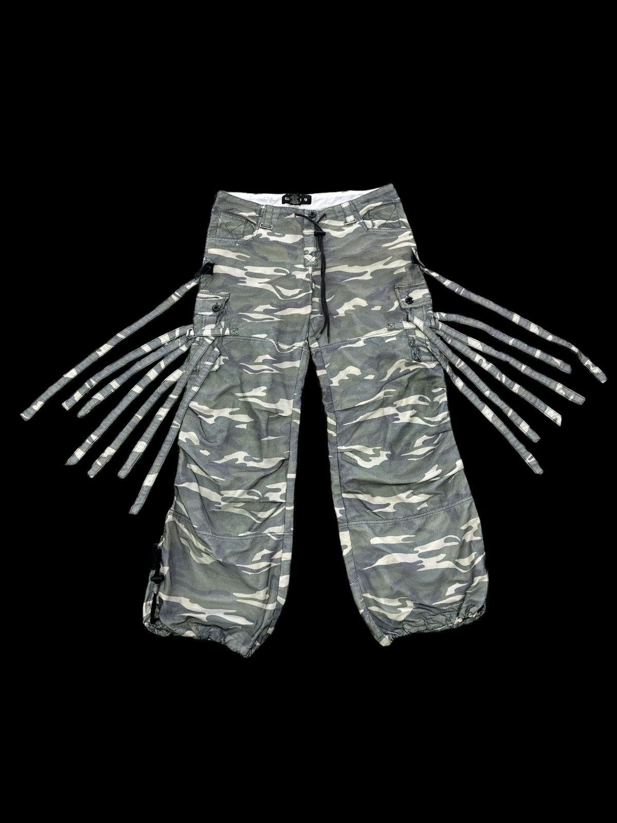 Seditionaries ILLIG MESH CAMO BONDAGE LACE CARGO PANTS Size US 35 - 1 Thumbnail