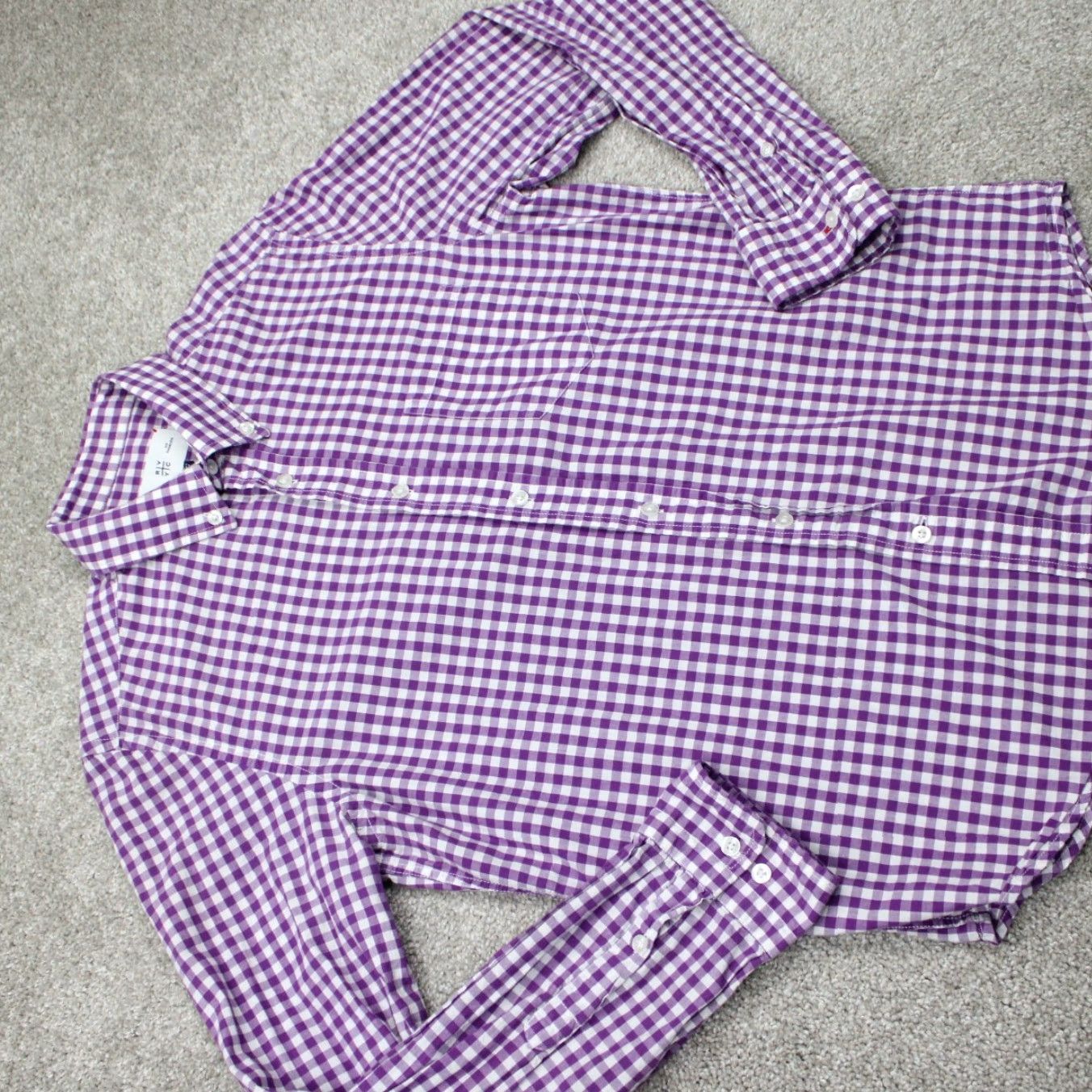 Vintage RVYC Shirt Mens Large Purple/White Gingham Cotton Long Sleeve Button Down Size US L / EU 52-54 / 3 - 7 Thumbnail