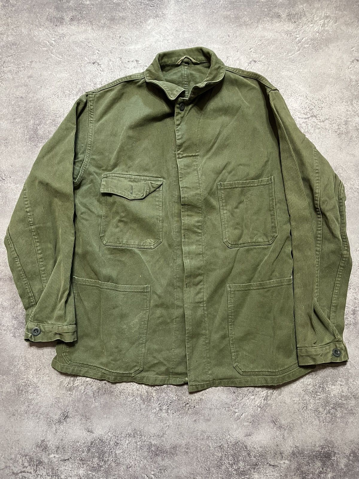 Vintage Vintage Streule's Olive Green Corduroy Chore Jacket Size US L / EU 52-54 / 3 - 1 Thumbnail