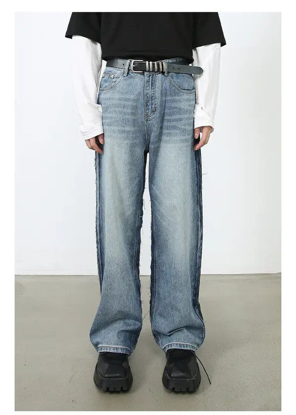 VIBE American street cool patchwork loose straight jeans for men Size US 32 / EU 48 - 1 Thumbnail