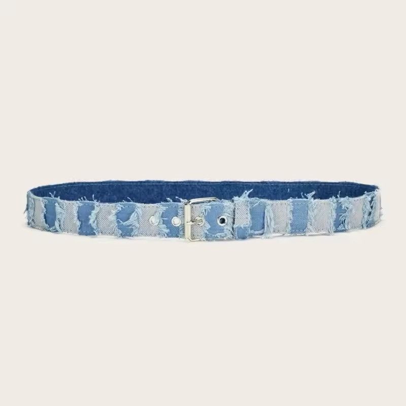 Designer × Japanese Brand × Leather Denim Waist Belt metal buckle Size ONE SIZE - 2 Thumbnail