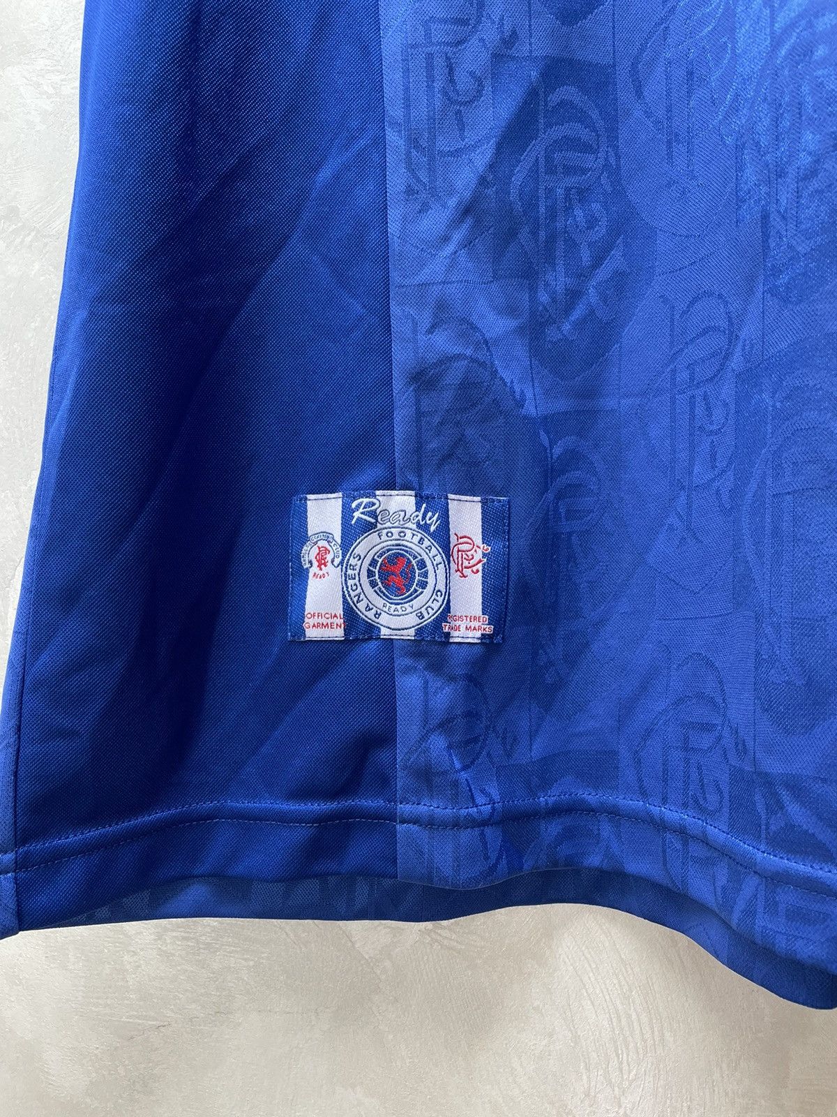 Vintage Glasgow Rangers Score Draw 1996/97 Home Jersey Blokecore Size US XL / EU 56 / 4 - 3 Thumbnail