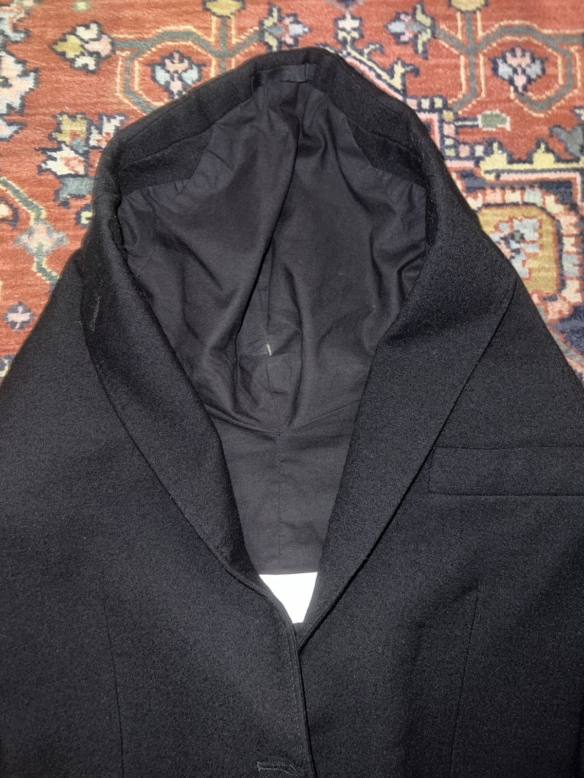 Maison Margiela Maison Margiela Artisanal AW05 Black Wool Hooded Blazer Size US S / EU 44-46 / 1 - 4 Thumbnail