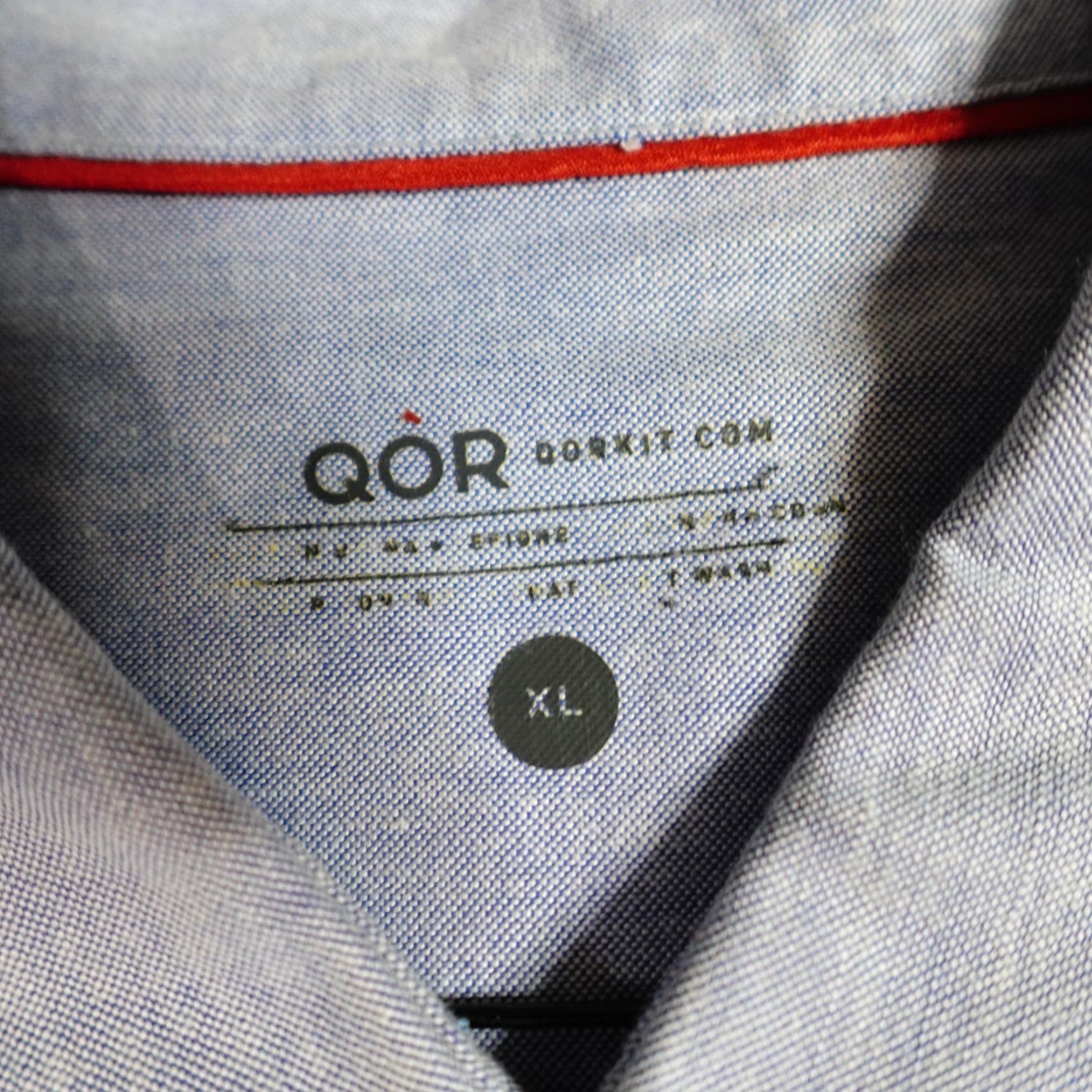Vintage QOR Shirt XL Blue Chambray Short Sleeve Button-Front Cotton Blend Mens Size US XL / EU 56 / 4 - 4 Thumbnail
