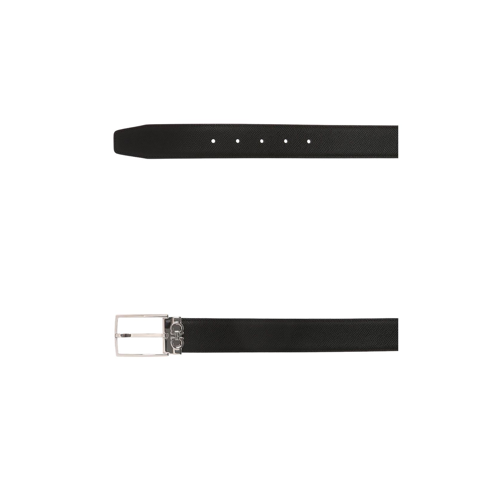 Salvatore Ferragamo FERRAGAMO Black Double Adjustable Reversible Monogram Belt N Size ONE SIZE - 3 Thumbnail