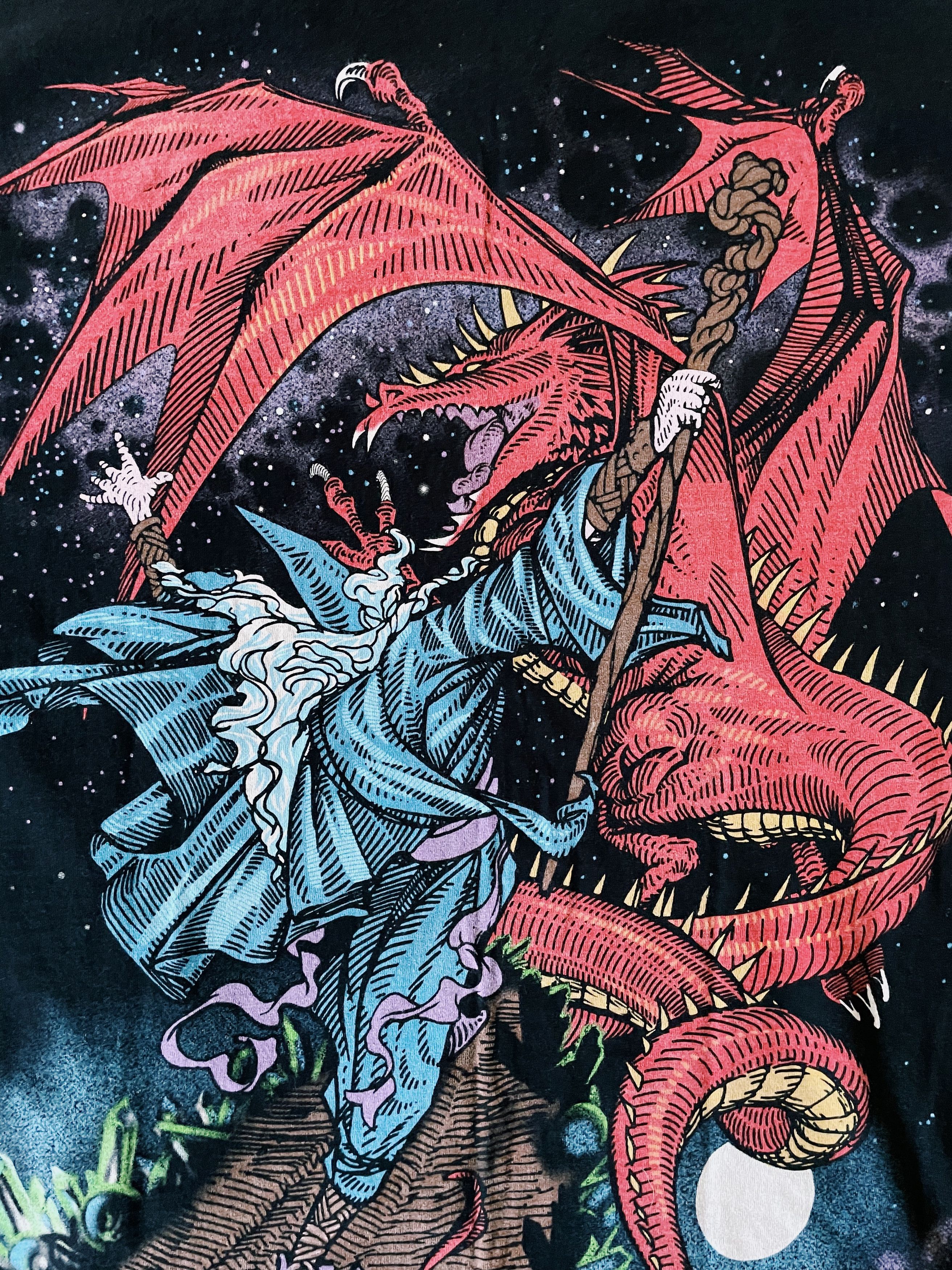 Liquid Blue Vintage Liquid Blue Wizard & Dragon Double Sided T-shirt Size US L / EU 52-54 / 3 - 5 Thumbnail