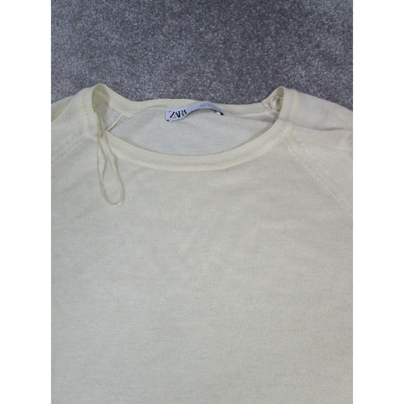 Zara Zara Sweater Womens Small Beige Knit Pullover Long Sleeve Round Neck Polyester Knit Pullover Womens Size S Beige Size S / US 4 / IT 40 - 2 Thumbnail