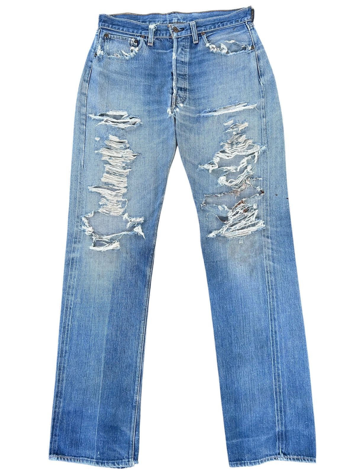 Levi's 60s-70s THRASHED Vintage Levis 6 Big E Denim Jeans Size US 33 - 1 Thumbnail