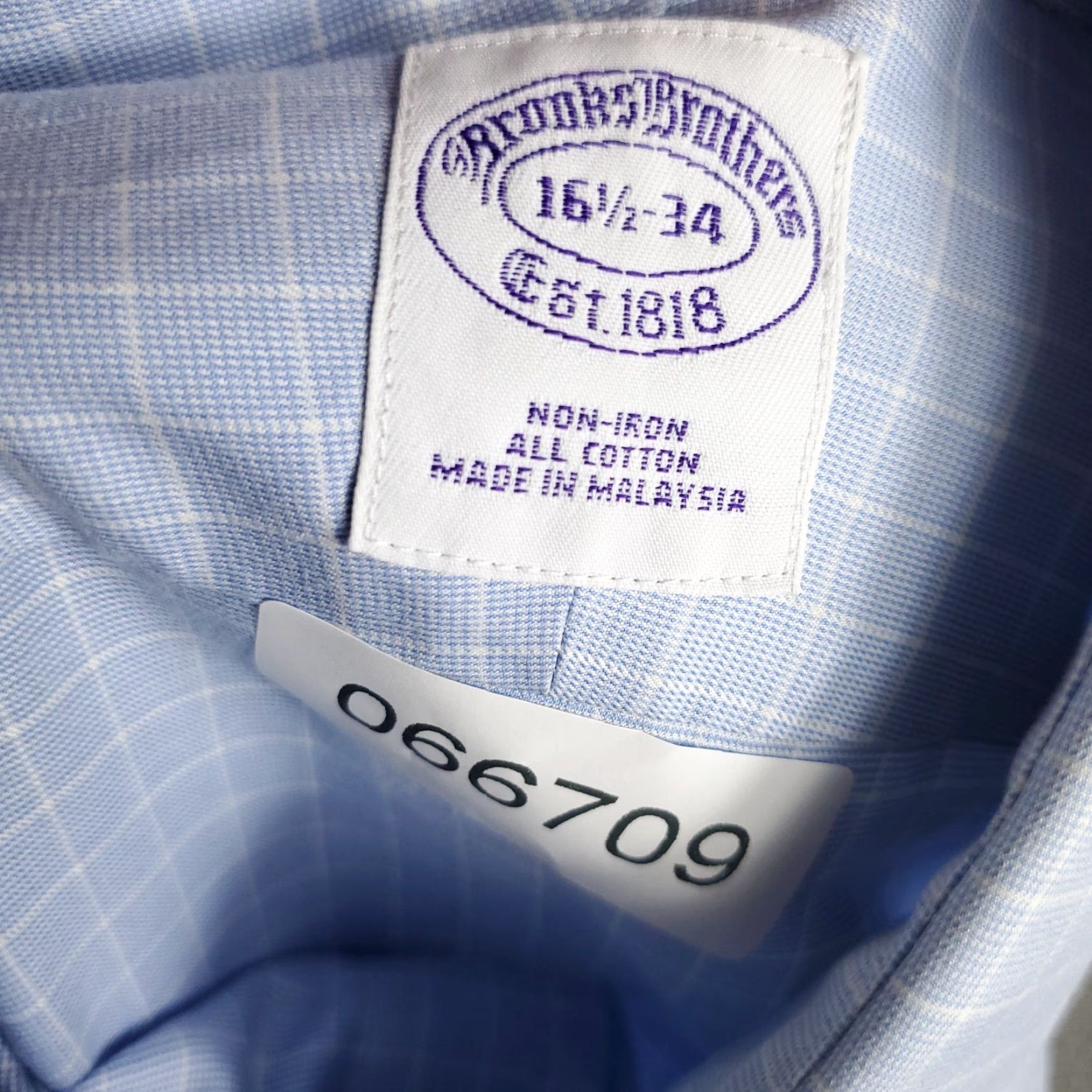 Brooks Brothers Brooks Brothers Shirt Mens 16.5 Blue Check Dress Button Up Long Sleeve Size 46R - 7 Thumbnail