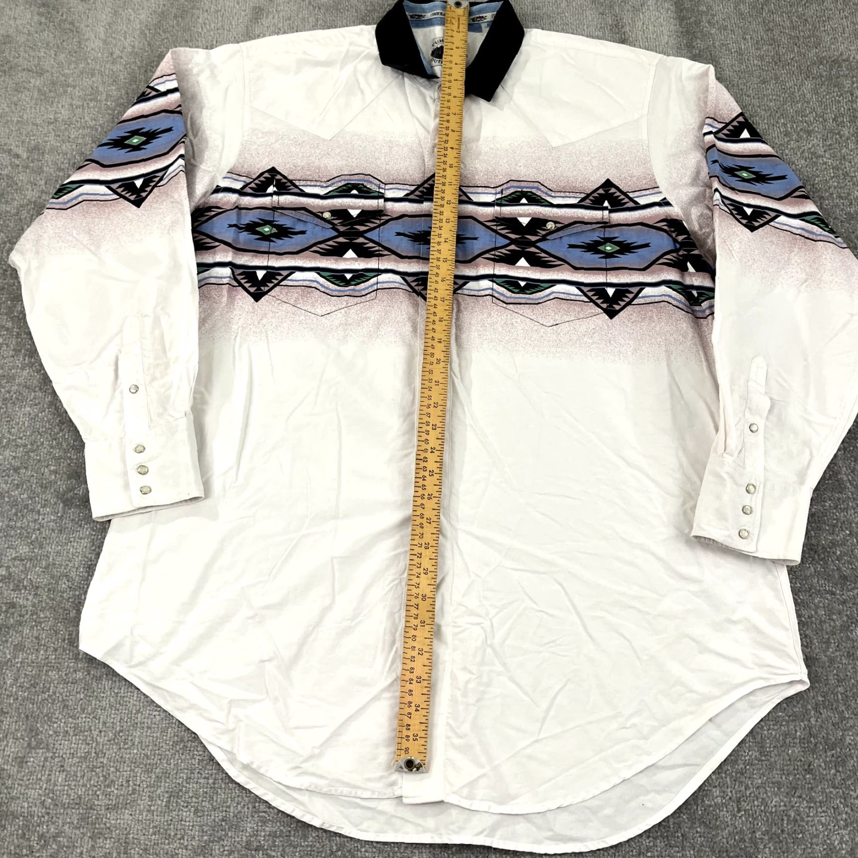 Vintage CUMBERLAND OUTFITTERS Shirt Mens 2XL XXL Southwestern Pearl Snap Up Rodeo Cowboy Size US XXL / EU 58 / 5 - 4 Thumbnail
