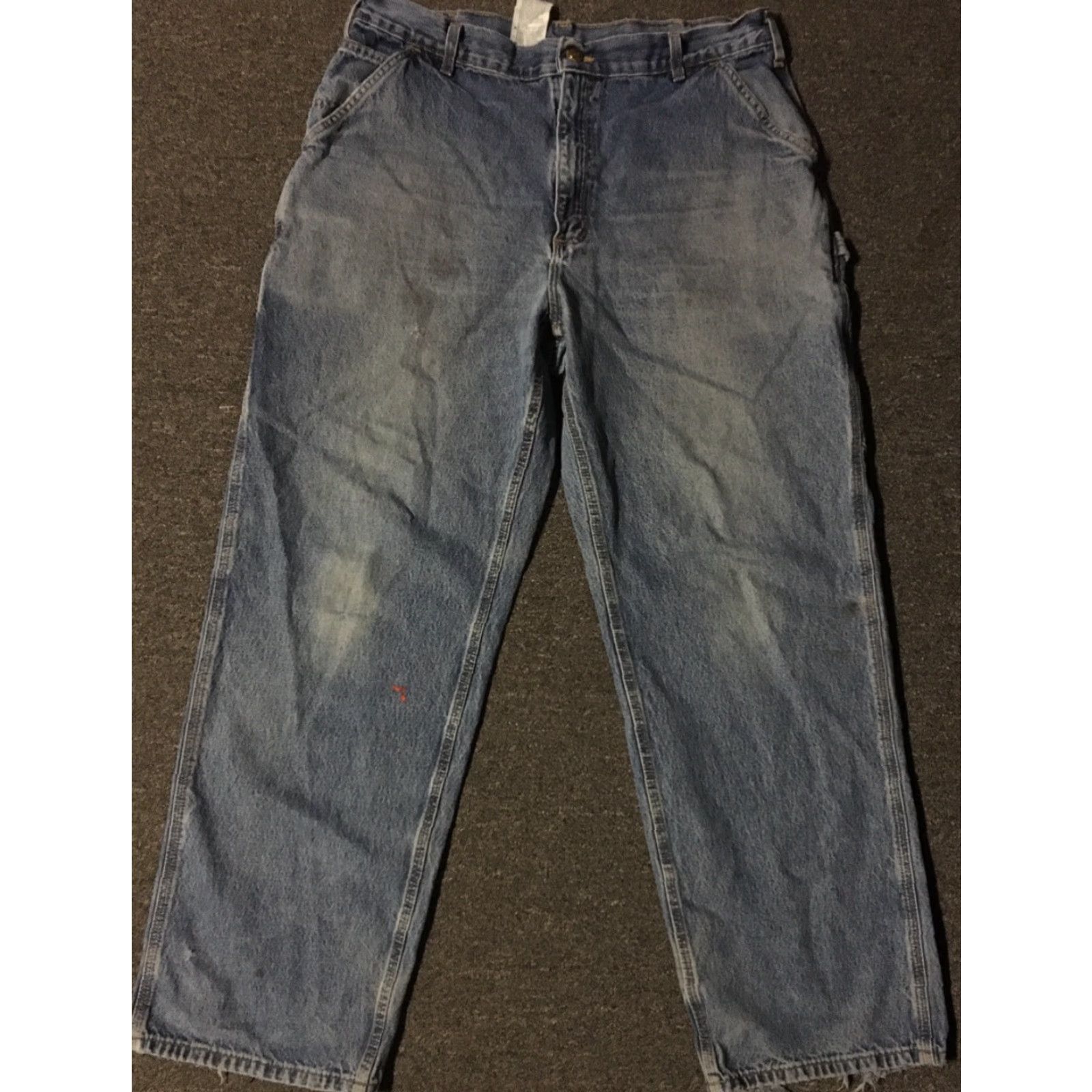 Carhartt VINTAGE Carhartt Jeans 36/32 Faded Distress 90s Work Biker Grunge Skate WIP B13 USA Size US 36 / EU 52 - 2 Thumbnail