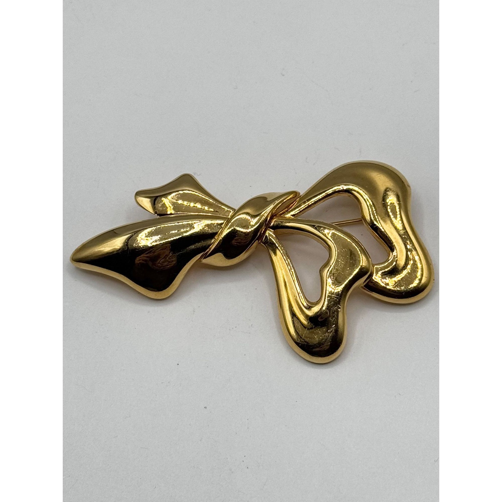Monet Vintage Monet Gold Tone Bow Brooch Pin Size ONE SIZE - 3 Thumbnail
