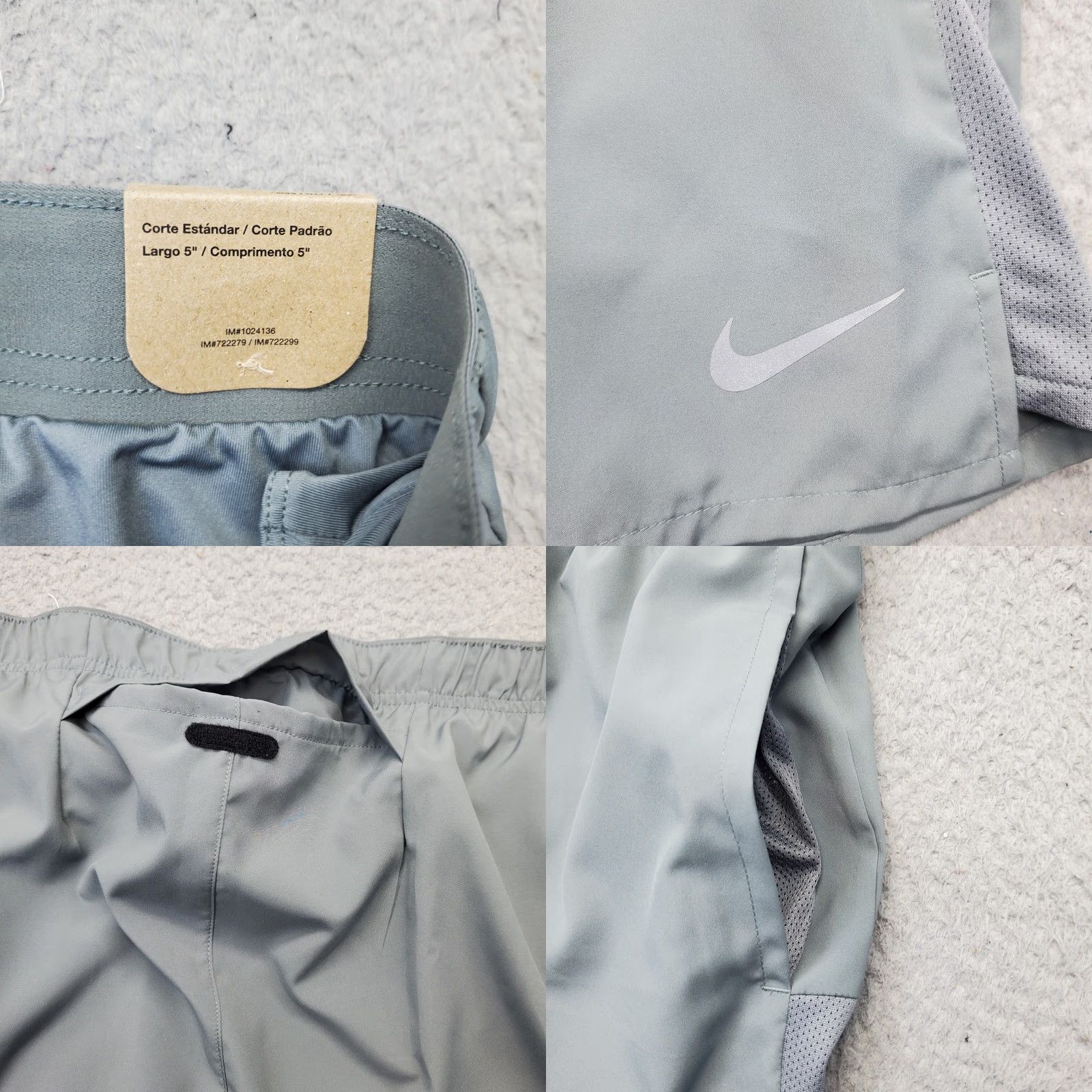 Nike Nike Dri-FIT Challenger Shorts Mens XXL Gray Slit Size US 39 - 8 Thumbnail