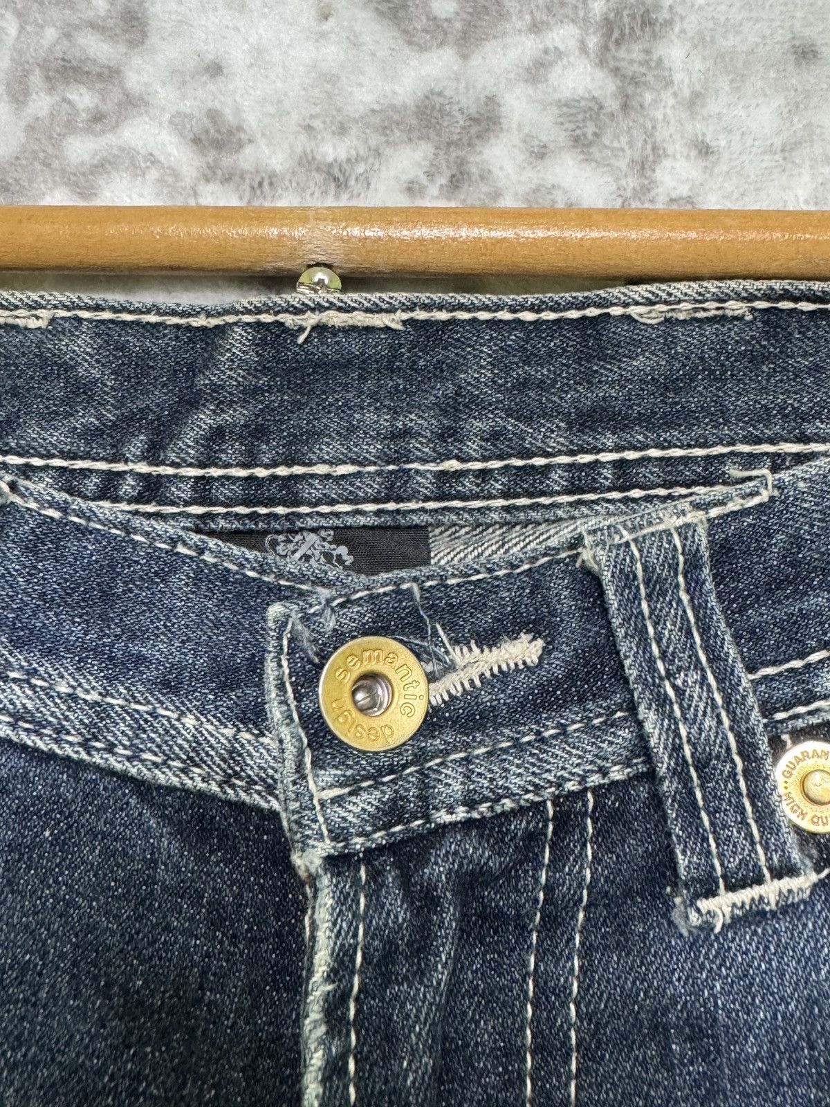 semanticdesign 2000s Semantic Design Mud Wash Clawmark Zipper Pocket Jeans Size US 31 - 8 Thumbnail