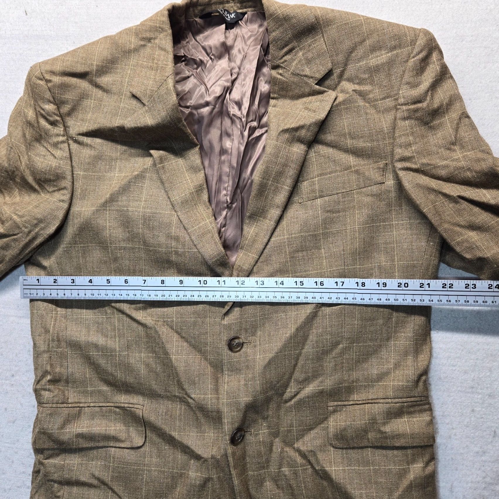 Jos. A. Bank JOS.A.BANK Brown Blazer Jacket Two Button Adult Men's Size 43R Size 46R - 5 Thumbnail