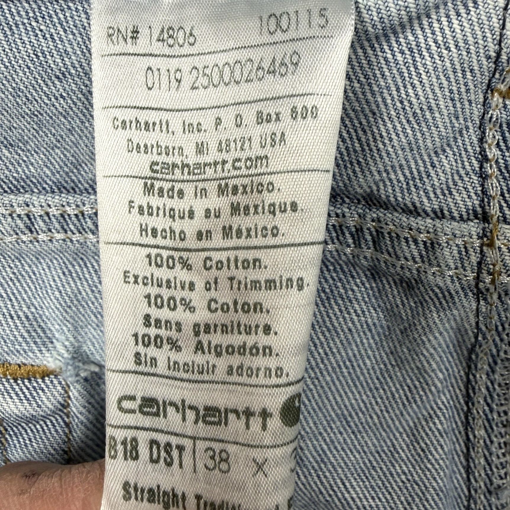 Carhartt Carhartt Jeans Mens 37x30 Blue Stonewash Denim Straight Traditional Fit Workwear Size US 38 / EU 54 - 7 Thumbnail