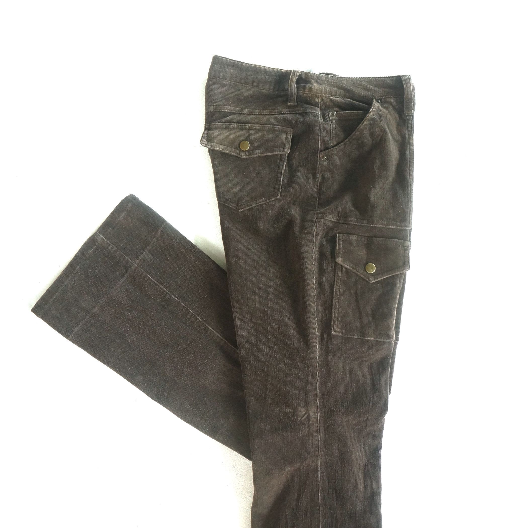 Japanese Brand Dark Brown Multi Pockets Corduroy Pants Size 27" / US 4 / IT 40 - 4 Thumbnail