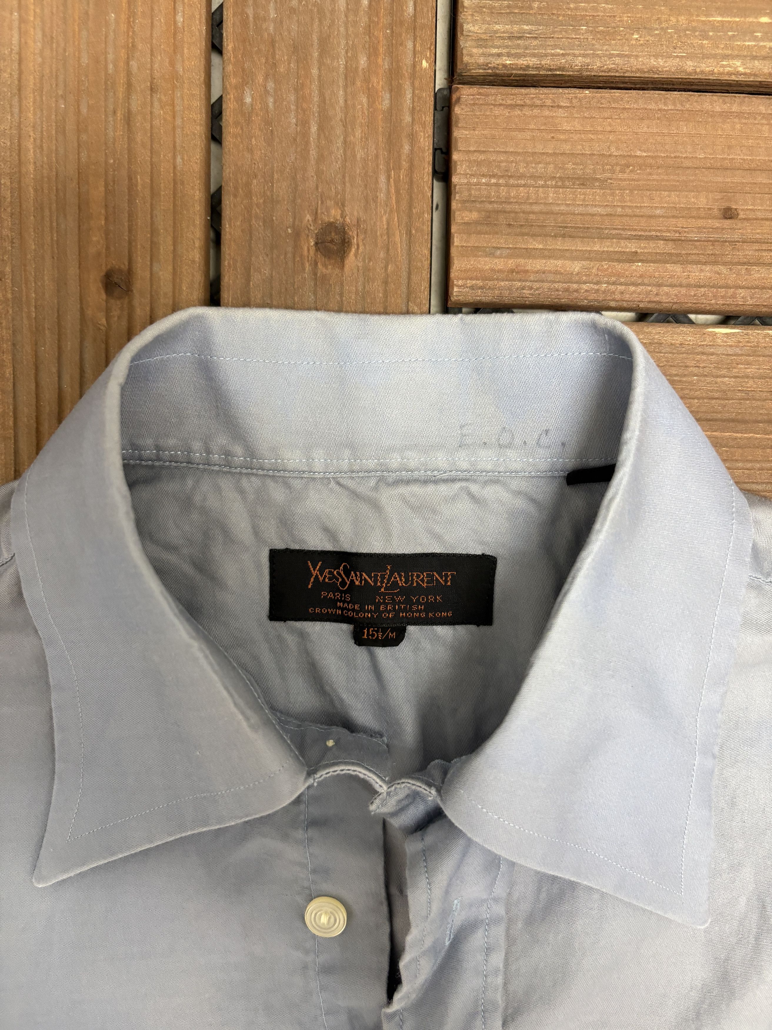 Yves Saint Laurent Yves Saint Laurent Vintage Blue Button Down Shirt Size US M / EU 48-50 / 2 - 6 Thumbnail