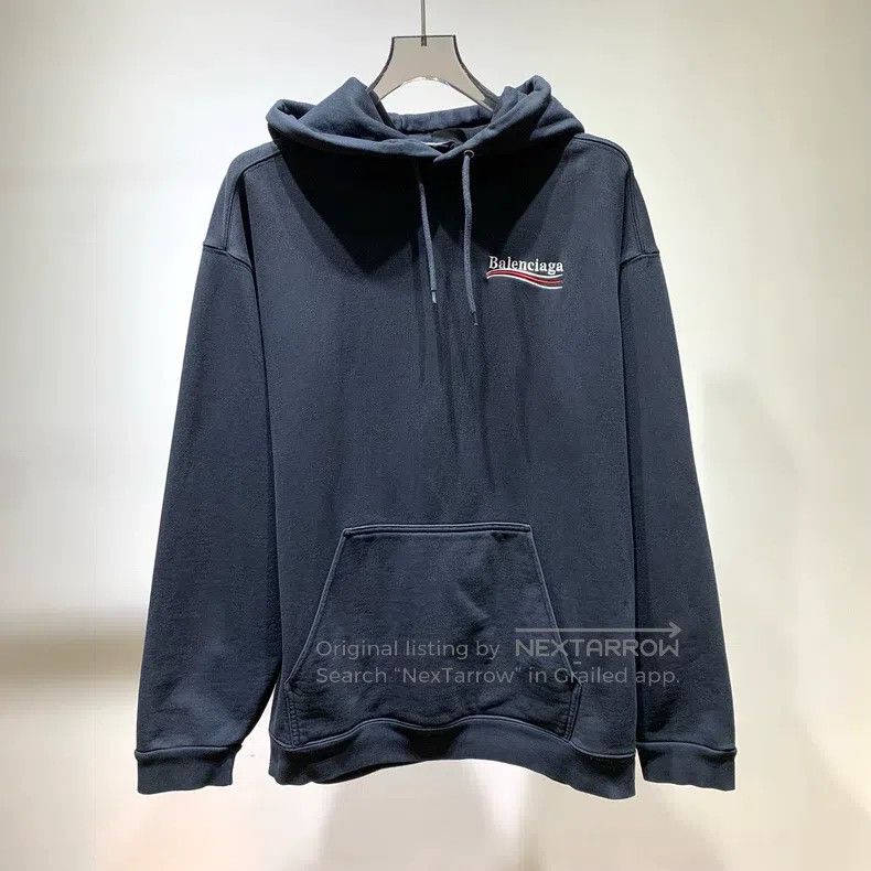 Balenciaga Balenciaga Embroidered Wave Logo Hoodie Size US XL / EU 56 / 4 - 1 Thumbnail