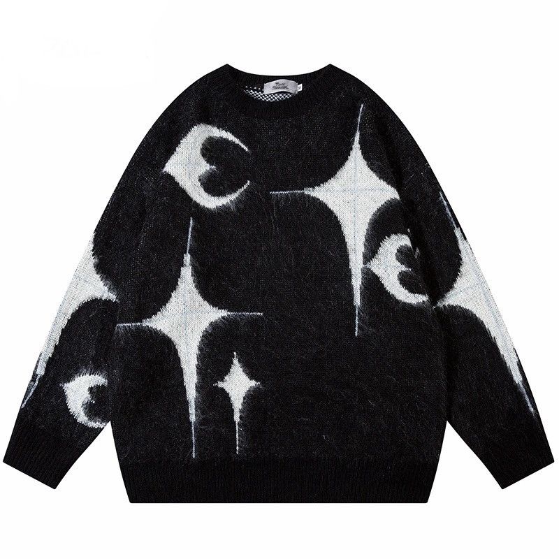 Men's Star Moon Graphic Knitted Sweater
