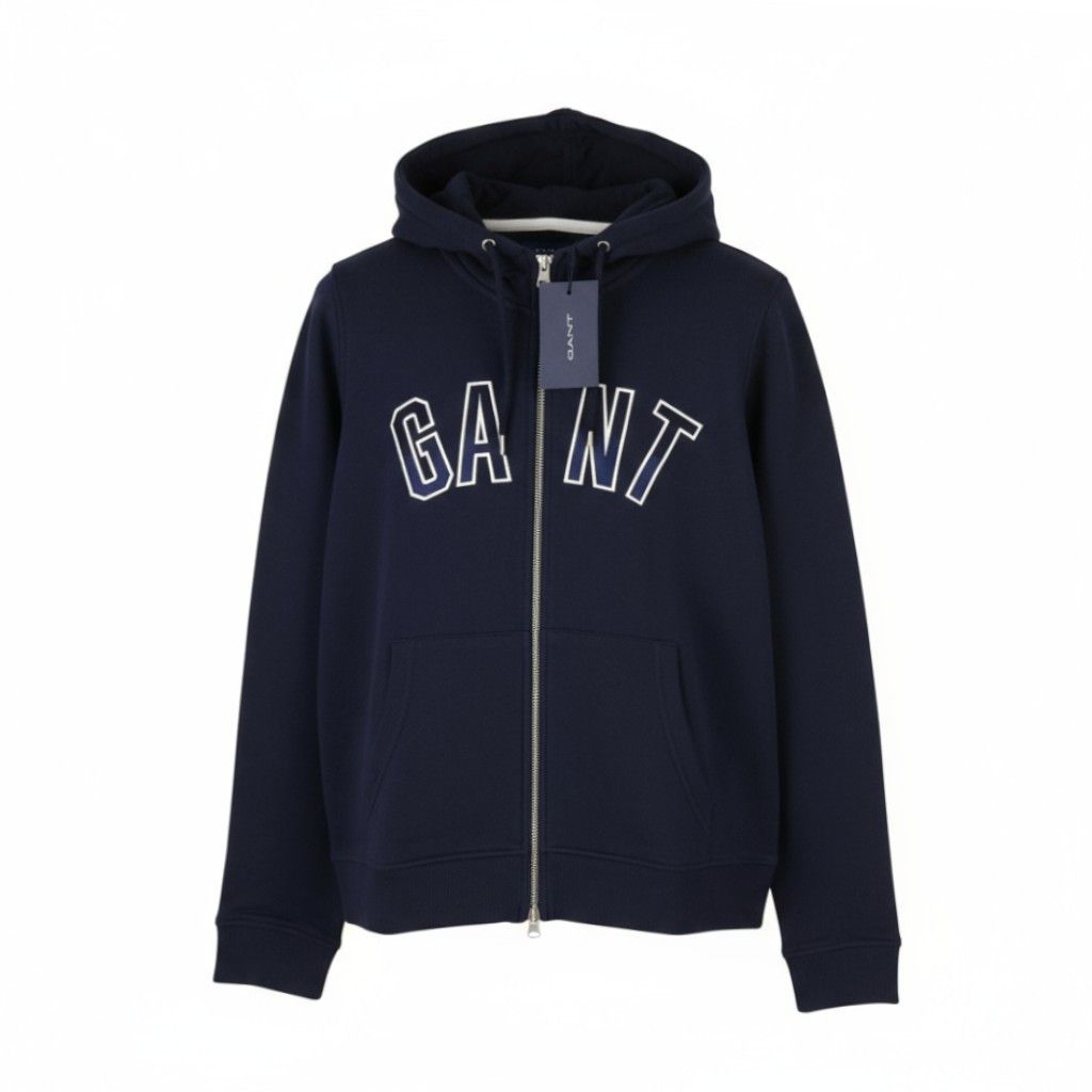 Gant N.H FULL ZIP L Evening Blue Logo Hoodie 87220 Size L / US 10 / IT 46 - 1 Thumbnail