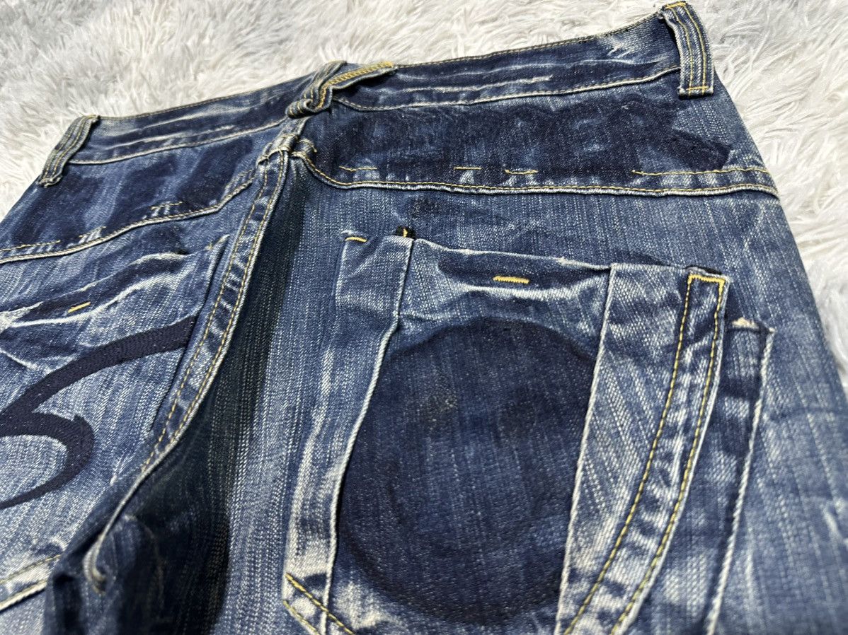 Japanese Brand 🔥Sick Y2K Red Pepper Jeans Flared Denim Distressed Size US 34 / EU 50 - 11 Thumbnail