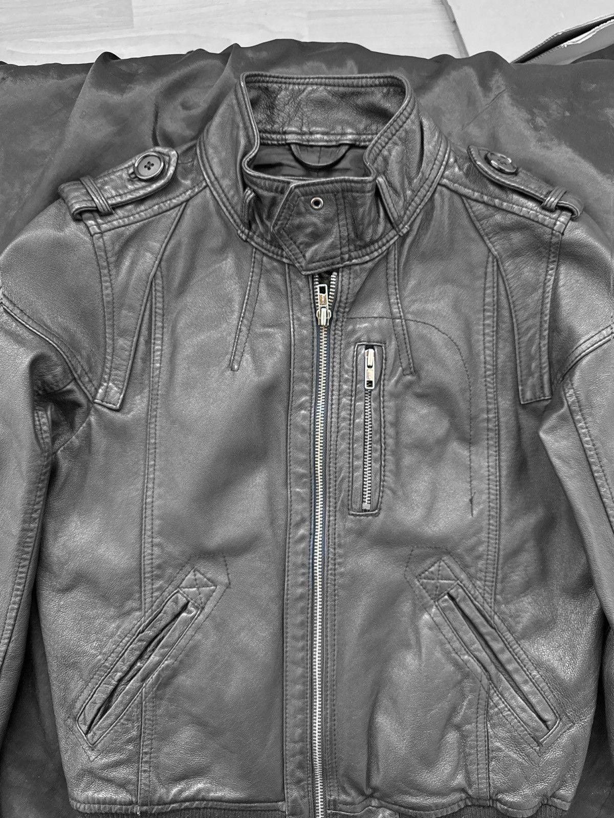 Vintage Amazing leather avant-garde distressed jacket Size M / US 6-8 / IT 42-44 - 3 Thumbnail